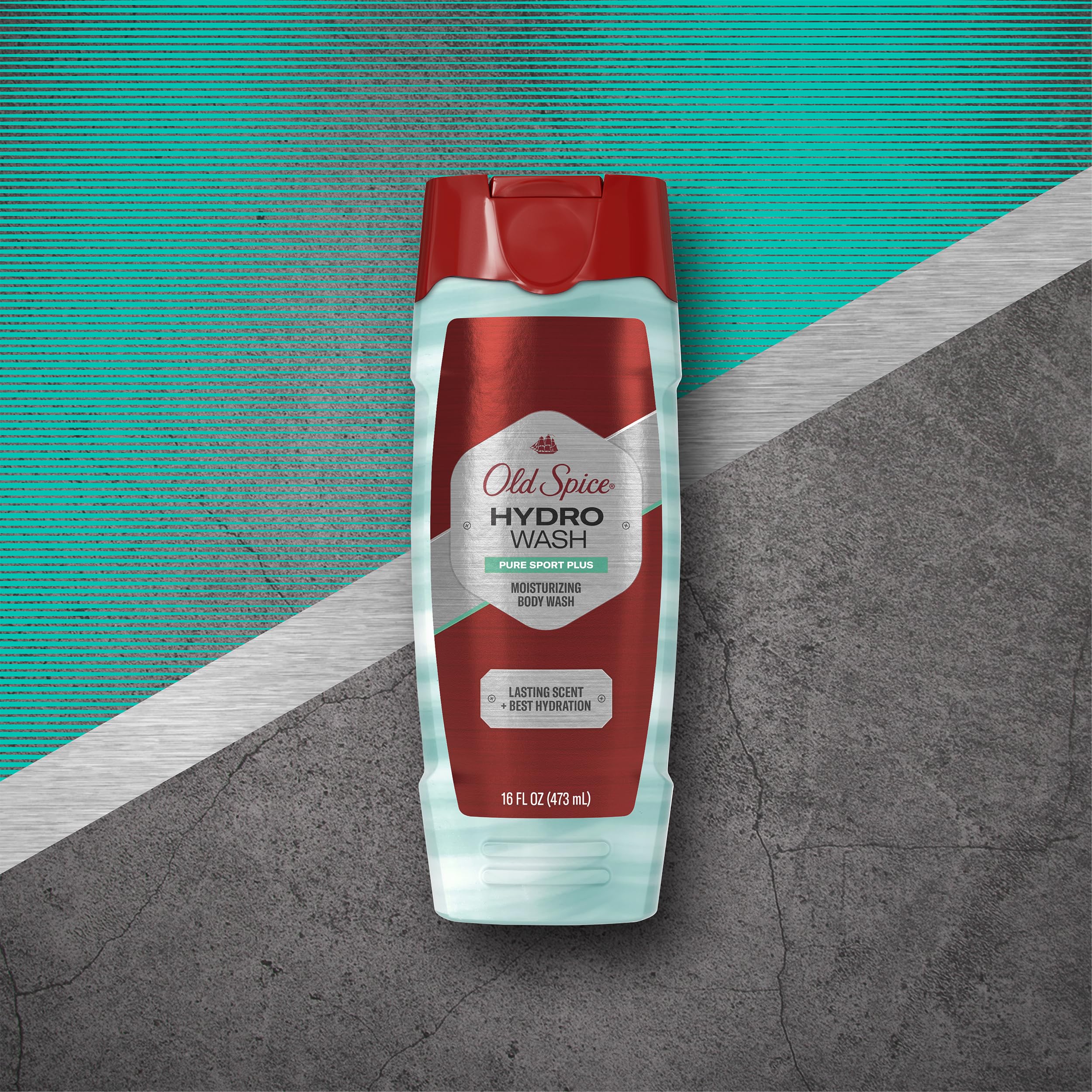 Old Spice Hydro Wash Body Wash Hardest Working Collection Pure Sport Plus 16 Oz, 0.9 Pound