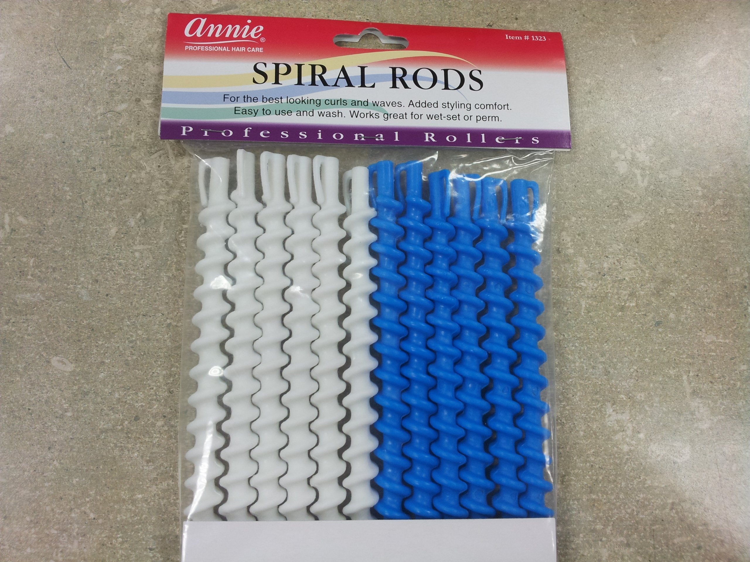 Annie Spiral Rods Size S 12Ct White and Blue