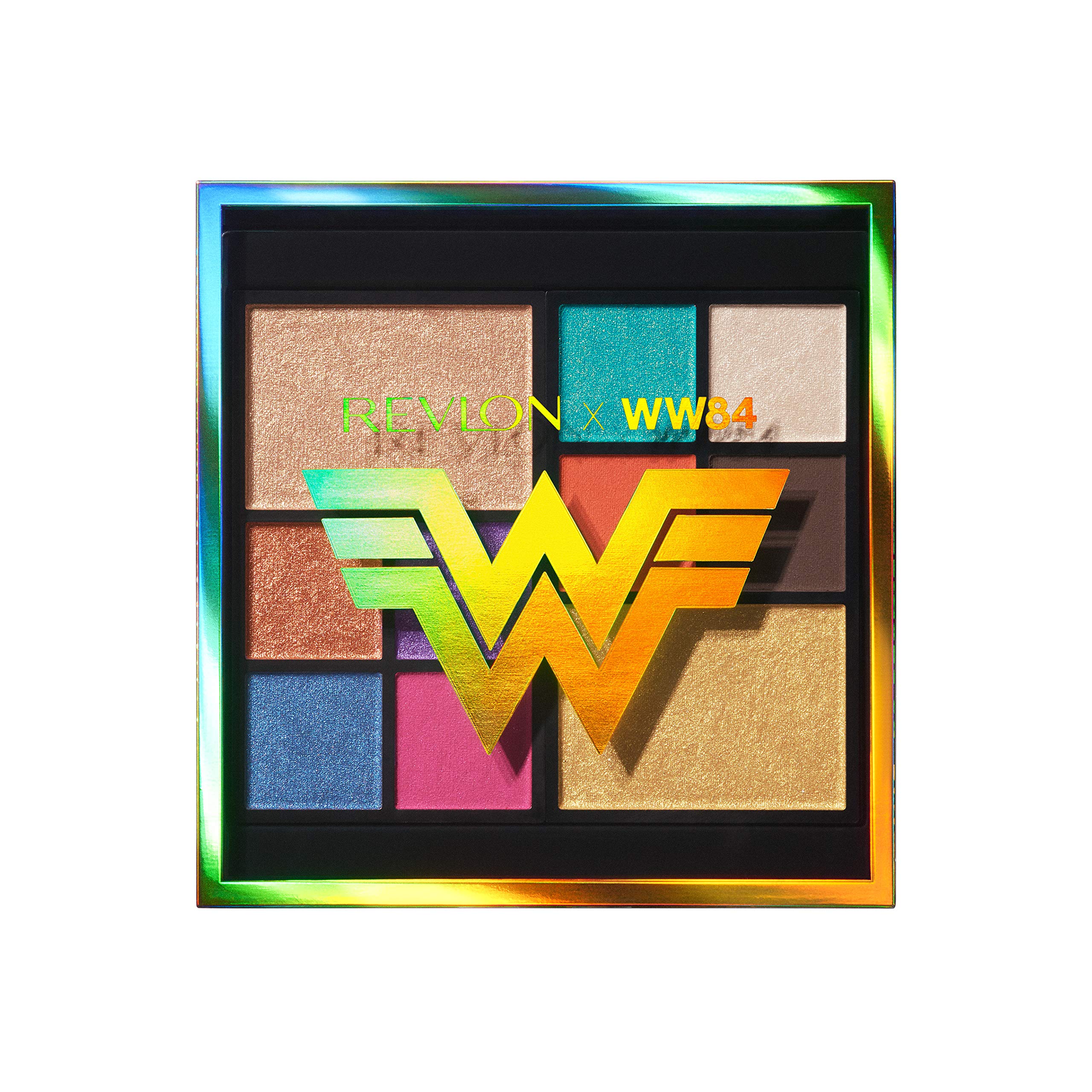 REVLON x WW84 The Wonder Woman Face & Eyeshadow Palette, 10 Bold Blendable Colors, Matte, Metallic and Pearl Finishes, 0.37 oz (