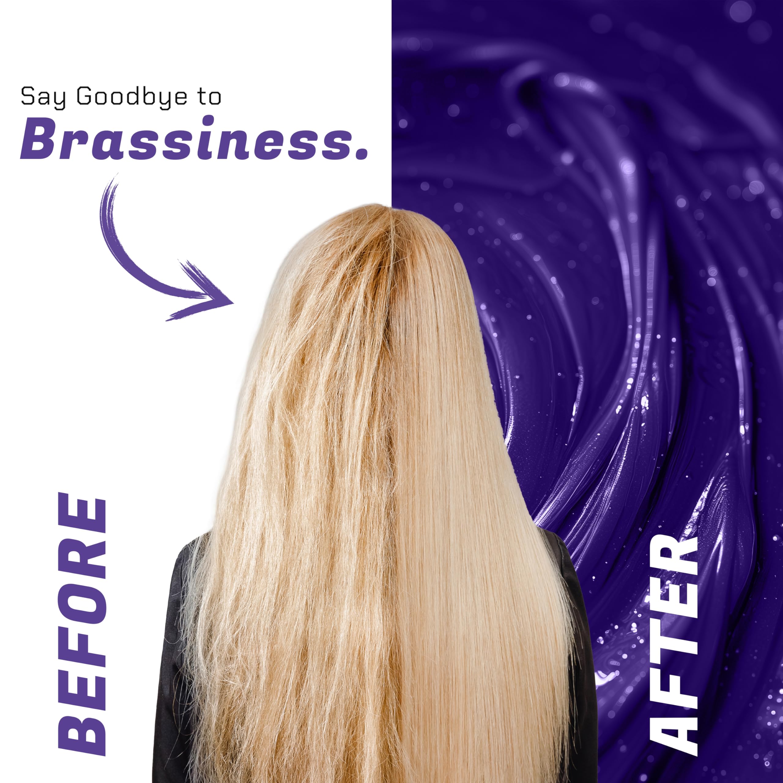 Now Beauty Nourishing No Yellow Violet Shampoo - Purple Shampoo For Blonde Color-Treated Hair - Removes Brassiness - Hydrate - V