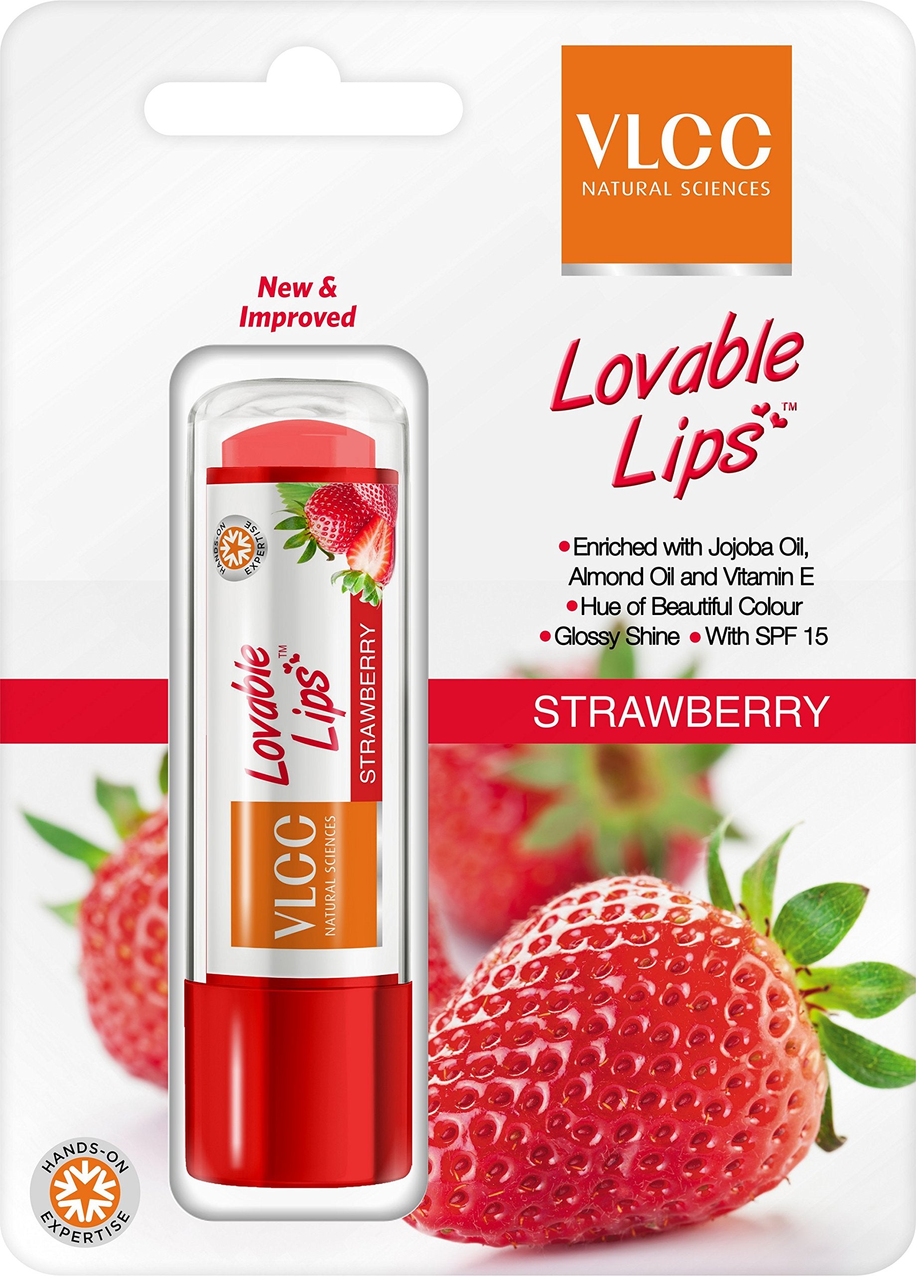 Vlcc Lovable Lip Balm Strawberry With Spf 15, 4.5Gm
