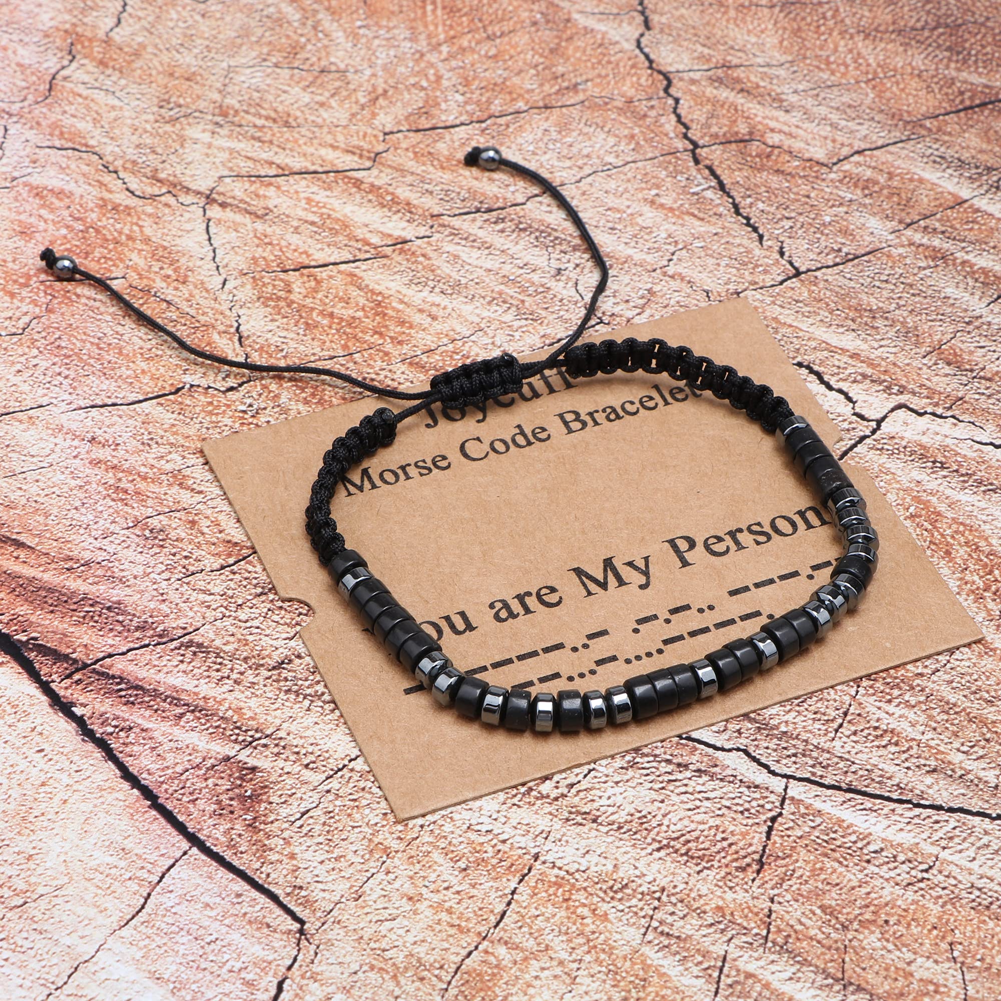 Bracelets for Women Gifts for Men Her Mom Daughter Sister Best Friend Inspirational Morse Code Jewelry Adjustable Silk Beaded Wr