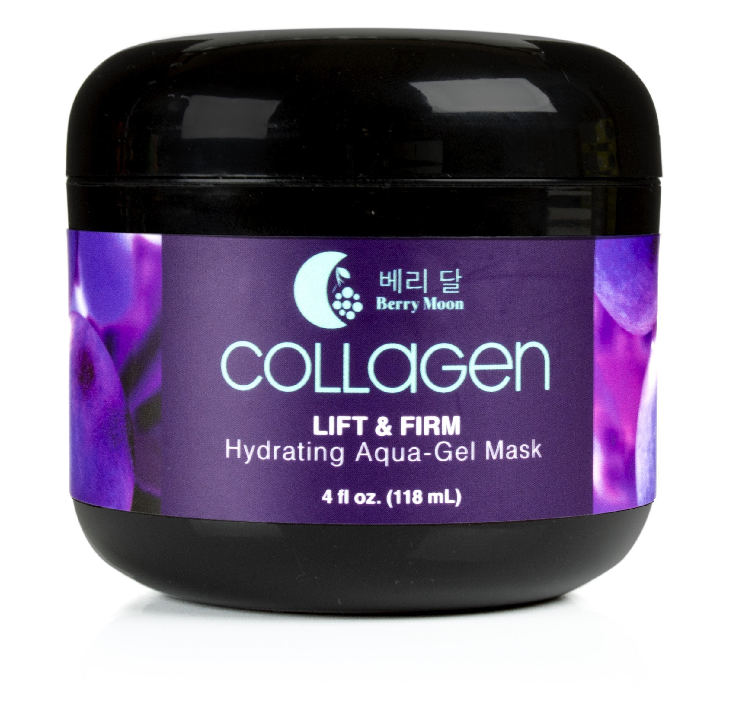 Berry Moon Anti-Aging Collagen Mask For Hydration, Dark Spots, And Enlarged Pores. With Rosewater And Coconut Oil. Large 4Oz Jar
