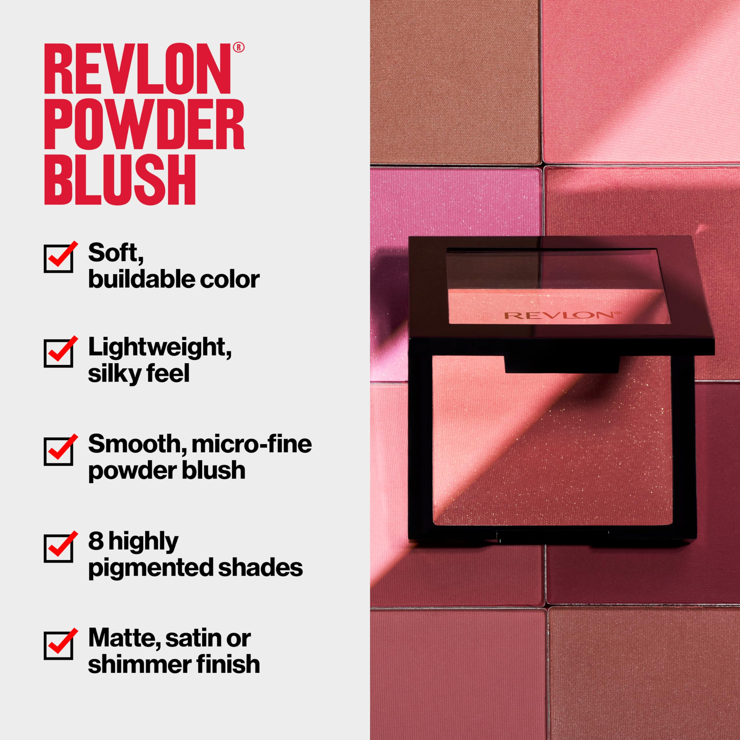 Revlon Blush, Powder Blush Face Makeup, High Impact Buildable Color, Lightweight & Smooth Finish, 033 Very Berry, 0.17 oz