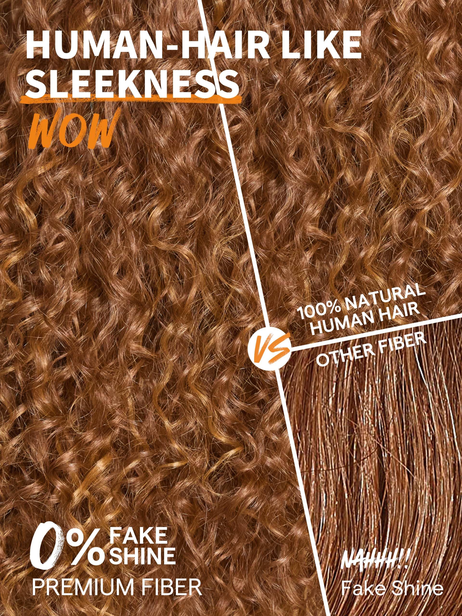 Gorgius Curly Wig With Bangs Cinnamon Brown Shaggy Curl Glueless Bang Wig With True Scalp Upgraded With Natural Human-Hair-Like