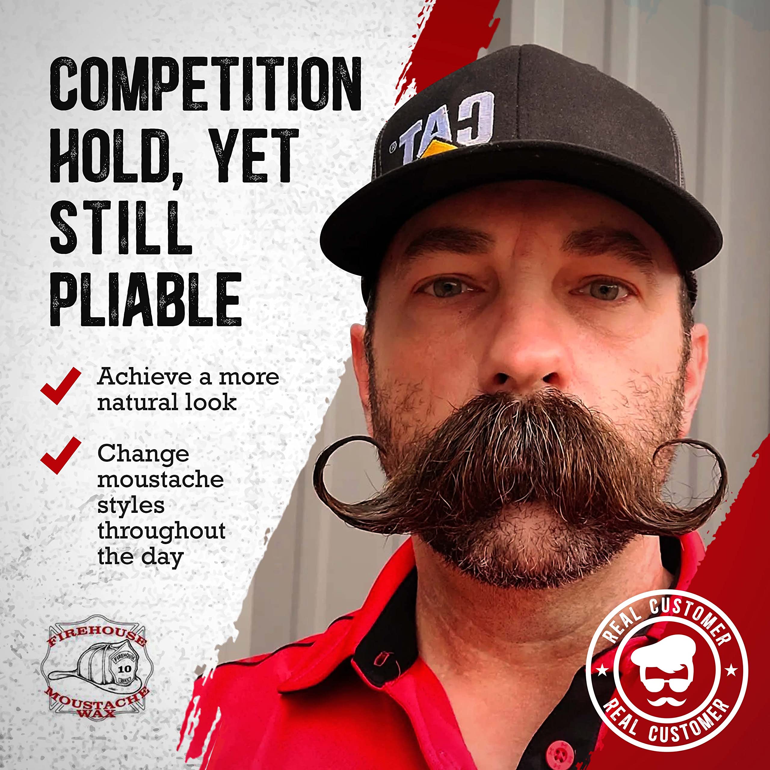 Firehouse Moustache Wax Light - For Beard & Mustache Shaping, Naturally Scented & Colored All-Weather Mustache & Beard Wax (1 Ou