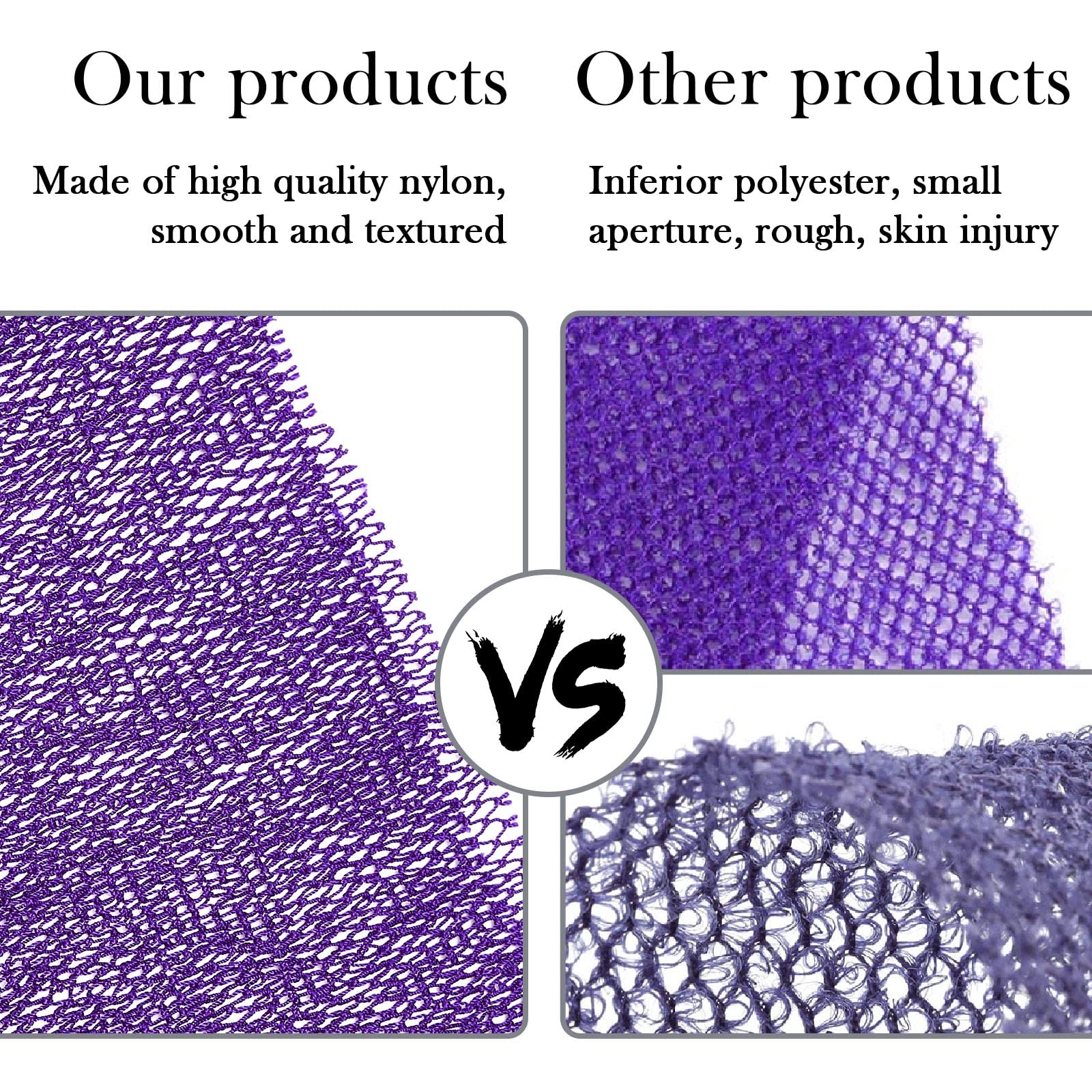 Shappy 2 Pcs African Net Sponge Exfoliating Net African Body Scrubber Bath Rag Washcloth Towel Shower Body Back Scrubber Skin Sm