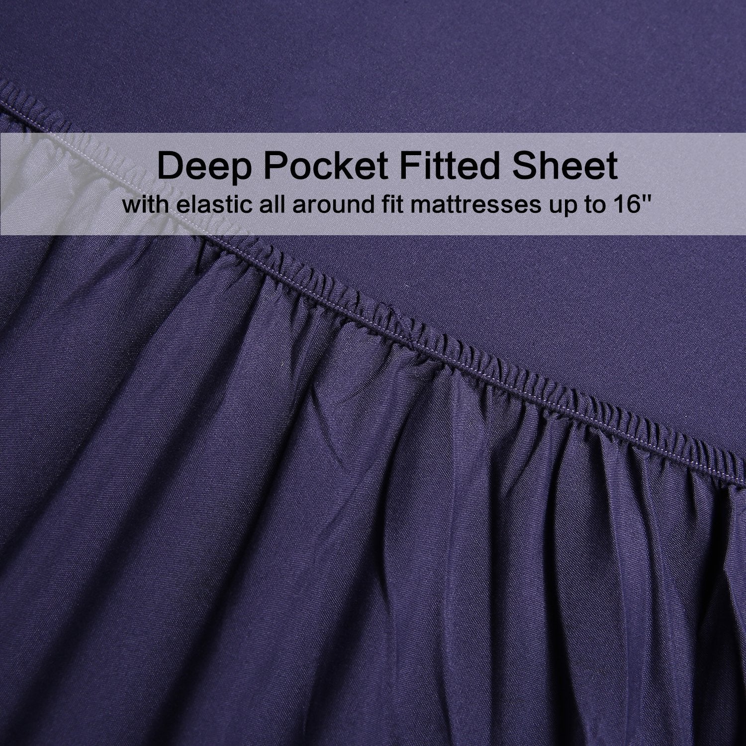 4 Piece Bed Sheet Set (Full,Blue) 1 Flat Sheet,1 Fitted Sheet and 2 Pillow cases,Brushed Microfiber Luxury Bedding with Deep Poc