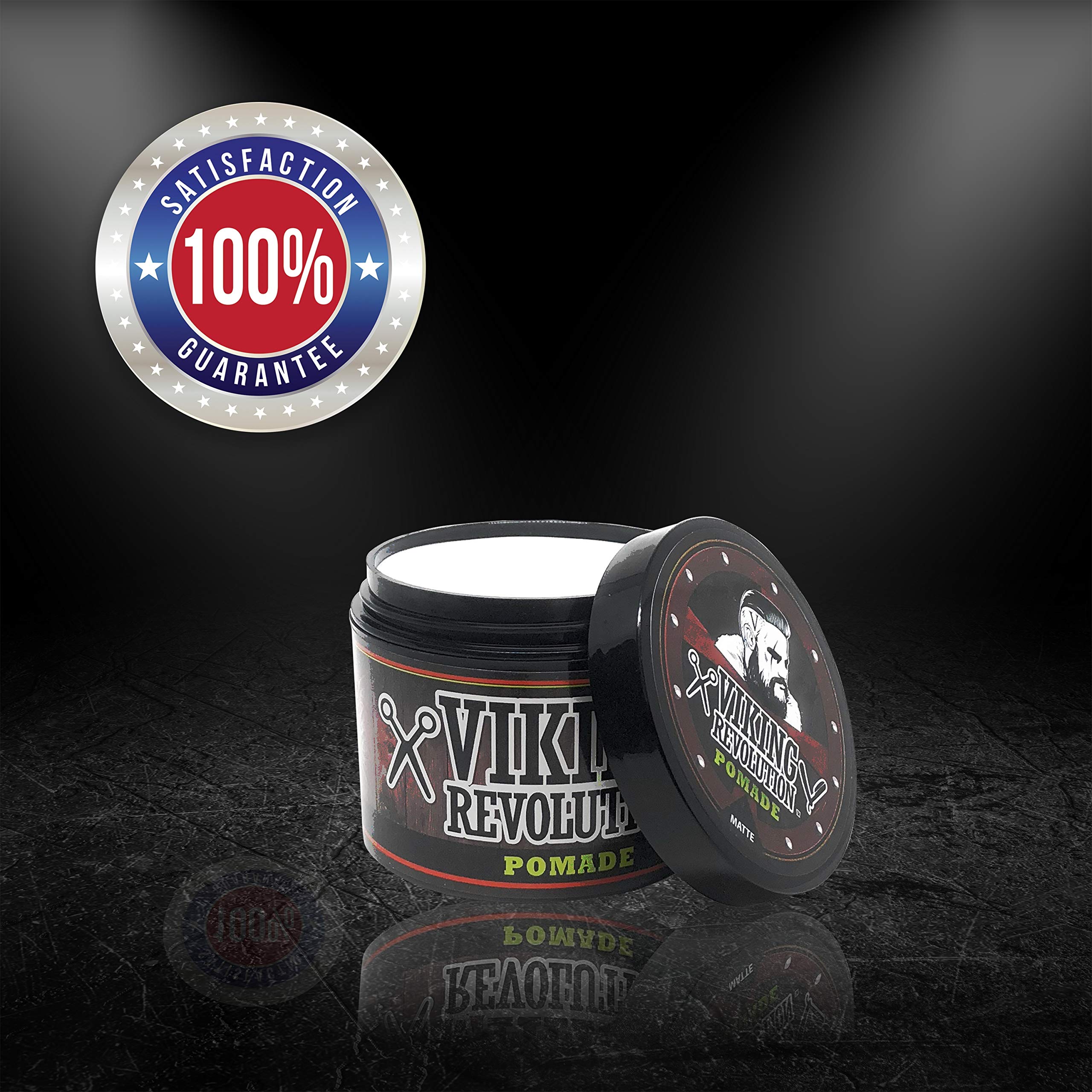 Viking Revolution Hair Pomade For Men (New Formula) - Medium Hold And Matte Shine Free For Classic Look 4Oz - Water Based & Easy