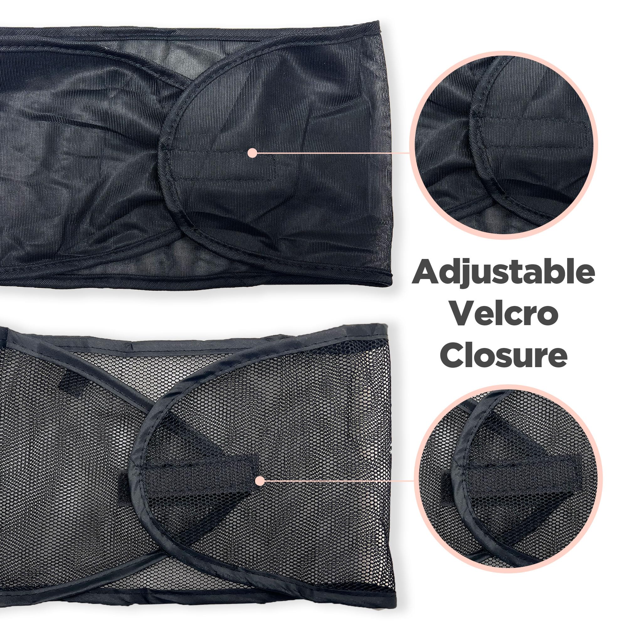 DONNA Satin & Mesh Wrap Set - Adjustable, Breathable Fabric for Short Hair - Black, One Size, Model 658302821337