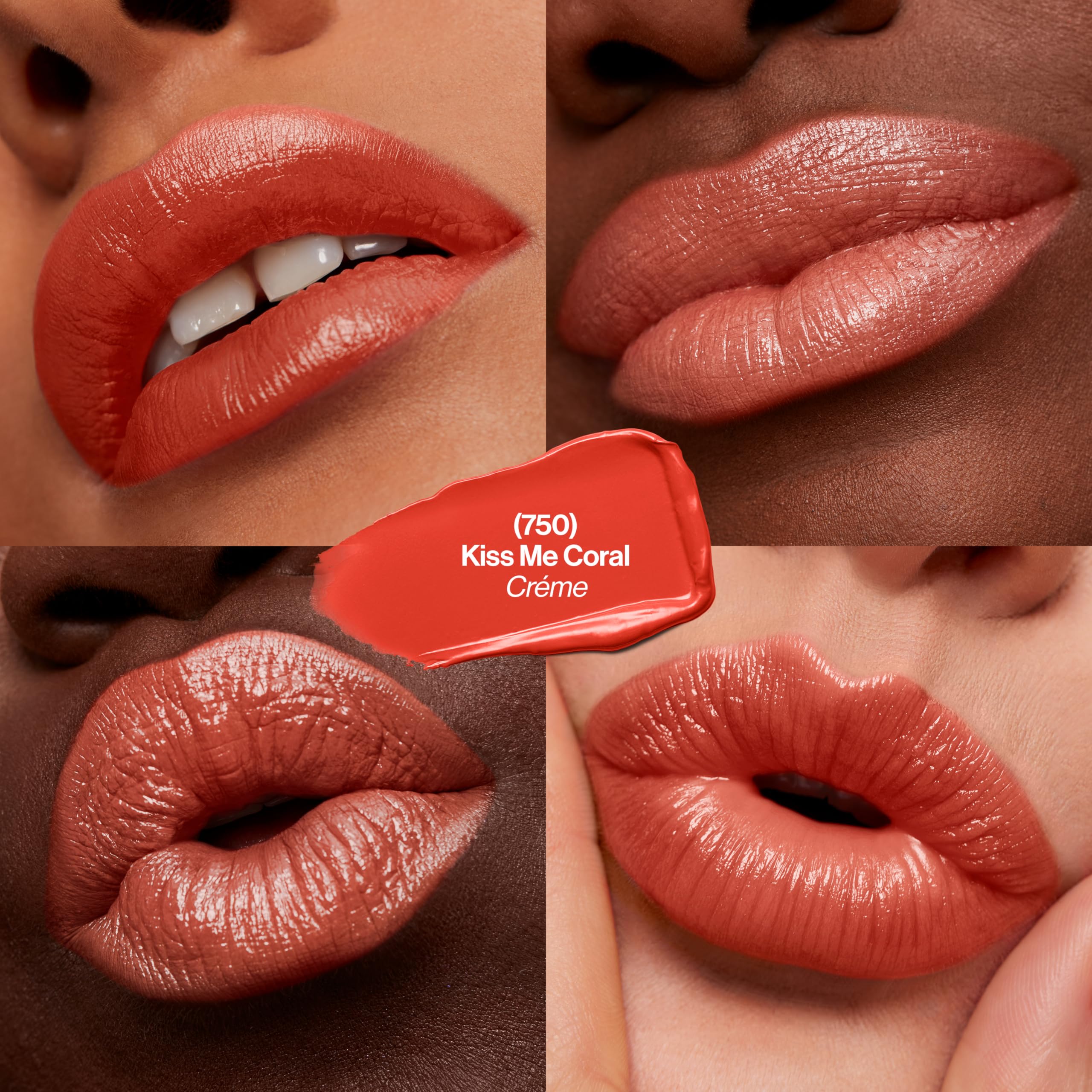 REVLON Super Lustrous Lipstick, Creamy Formula, 0.15 oz, 750 Kiss Me Coral