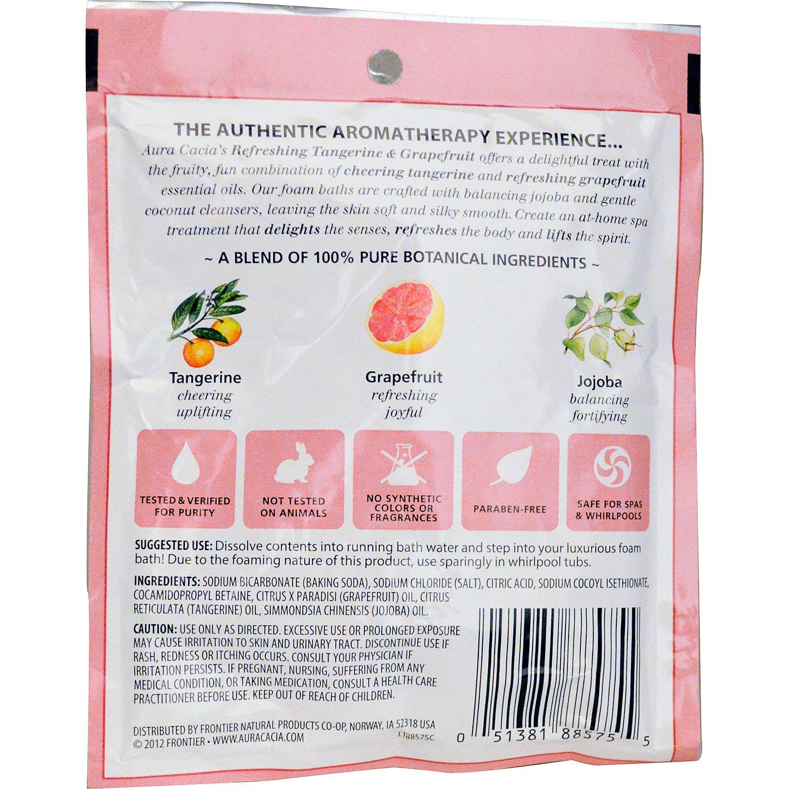 Aura Cacia Foam Bath Tangerine And Grapefruit -- 2.5 Oz
