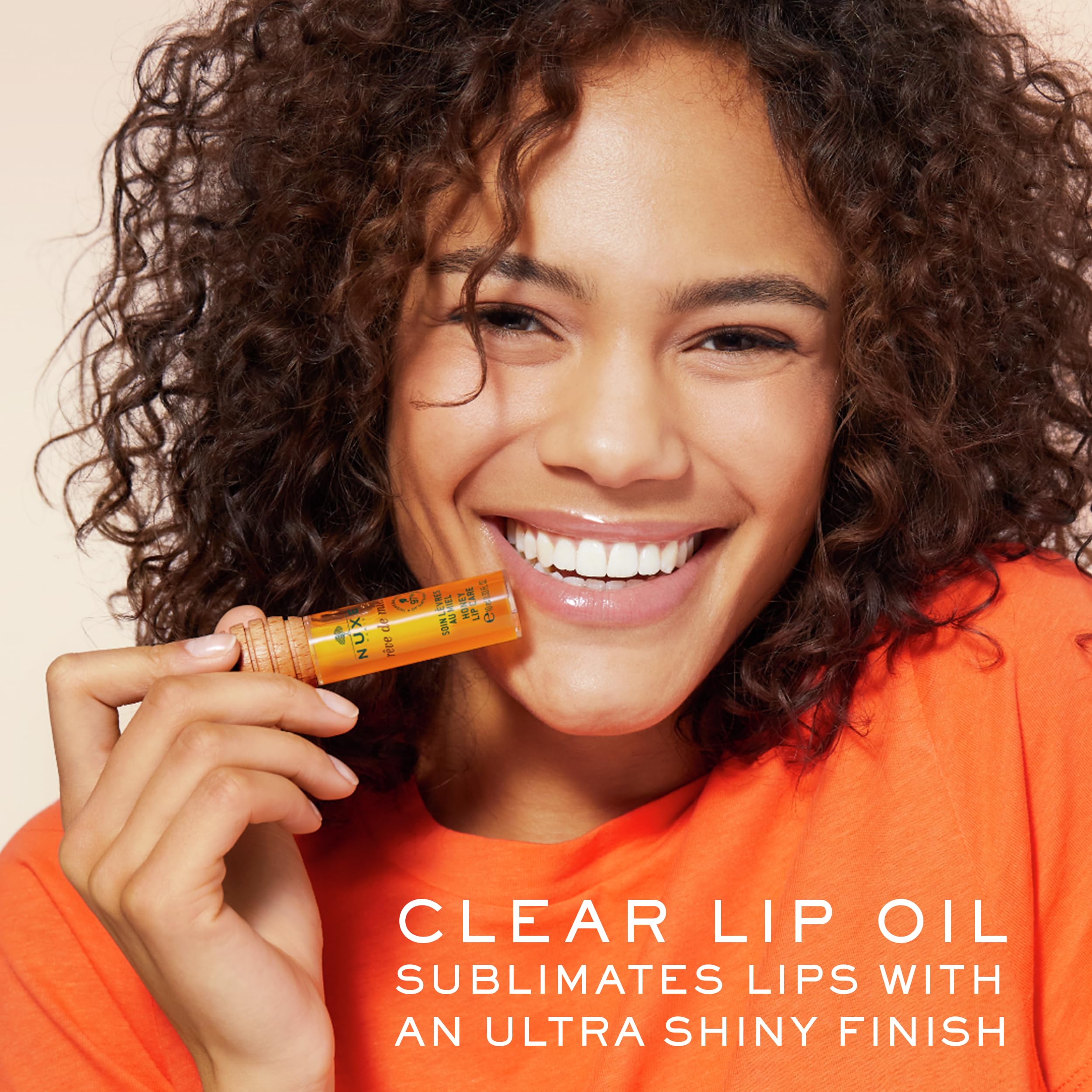 NUXE Rve de Miel Honey Lip Oil With Vitamin E and Lavender for Moisturized Shiny Lips, 97 Percent Natural, 0.33 Fl Oz