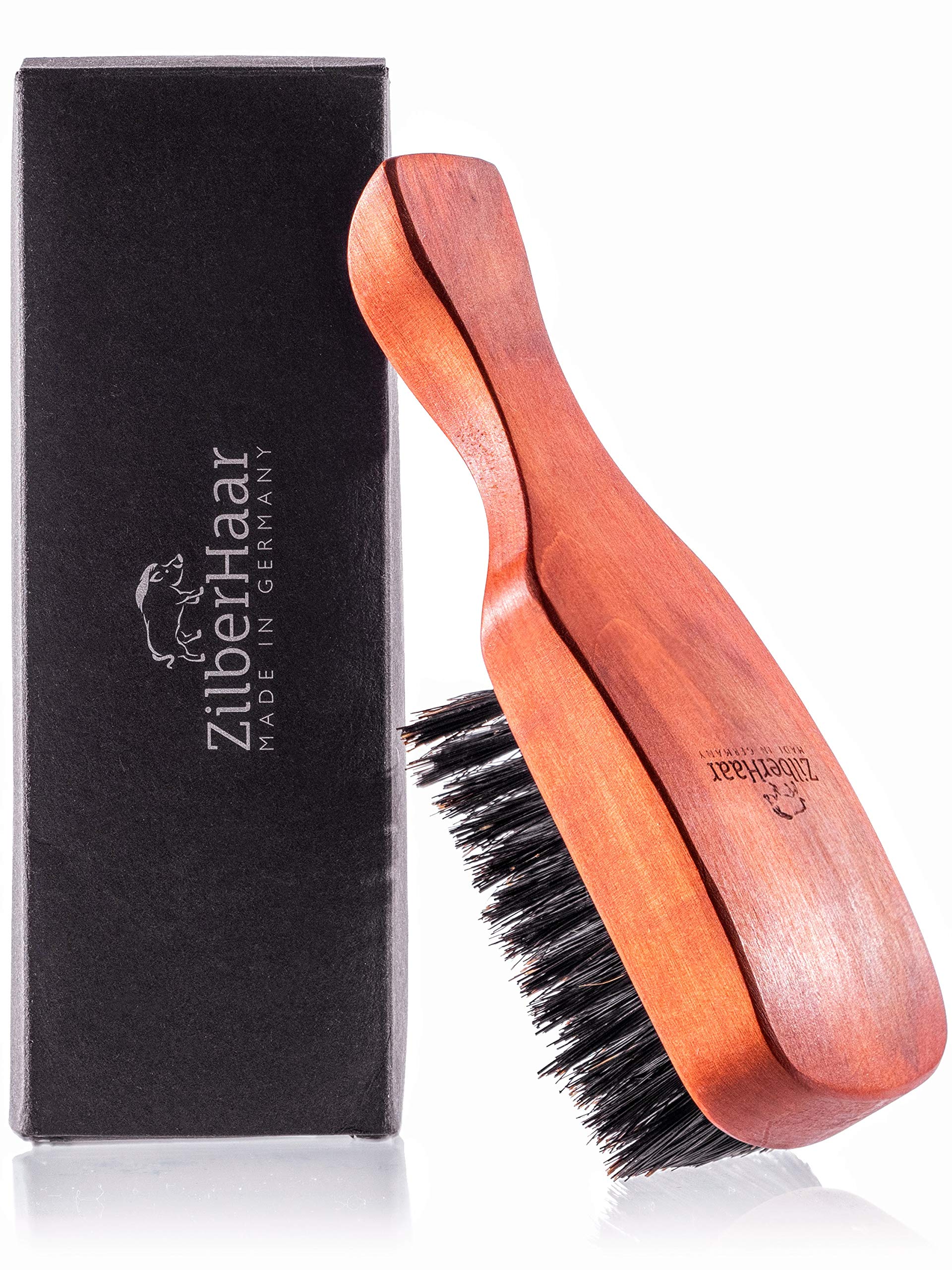 ZilberHaar Major - Men's Hair and Beard Brush - Soft Boar Bristles - Massages and Exfoliates Skin and Scalp - Ideal Men's Groomi