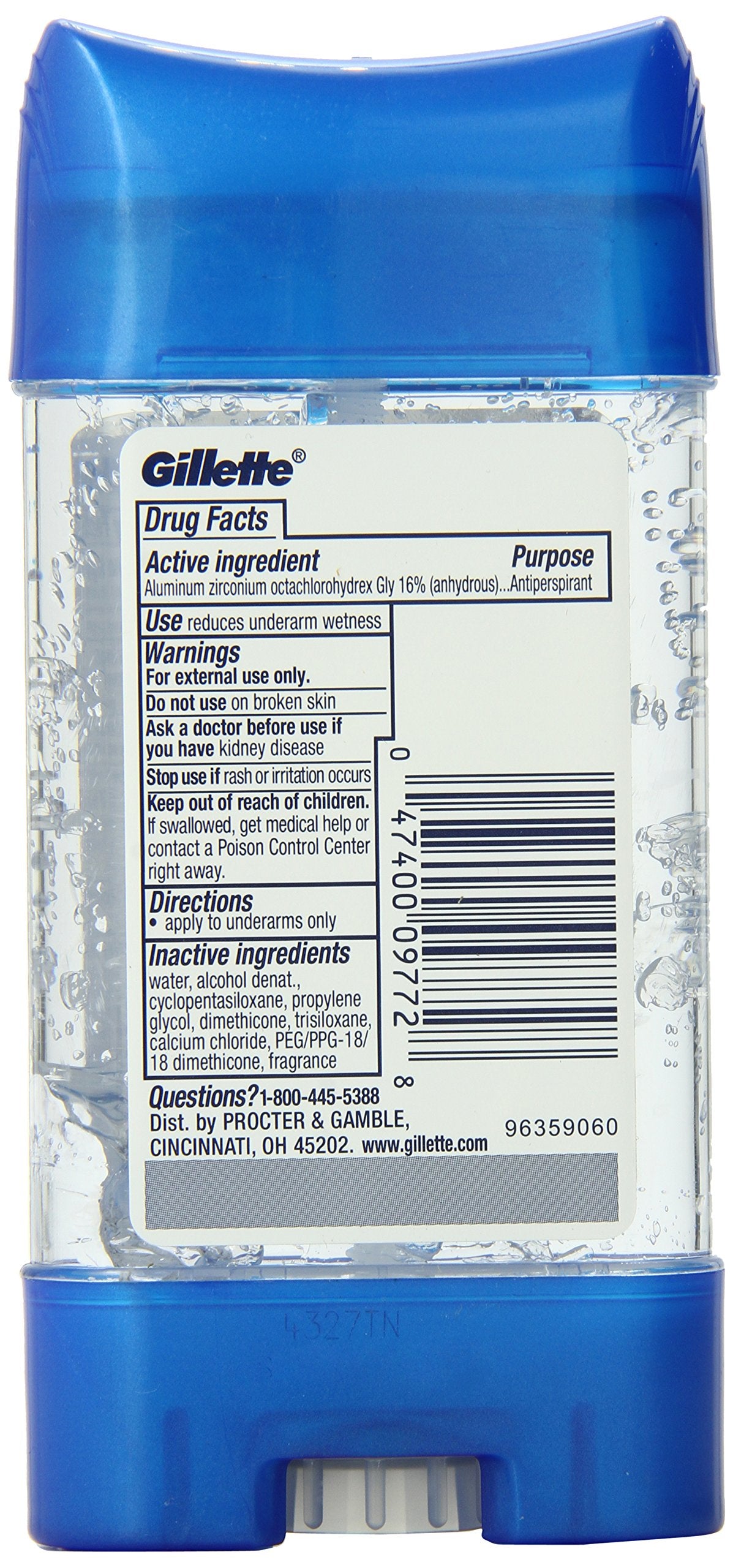 Gillette Anti-Perspirant Deodorant Clear Gel, Cool Wave 3.8 Oz (Pack Of 3)