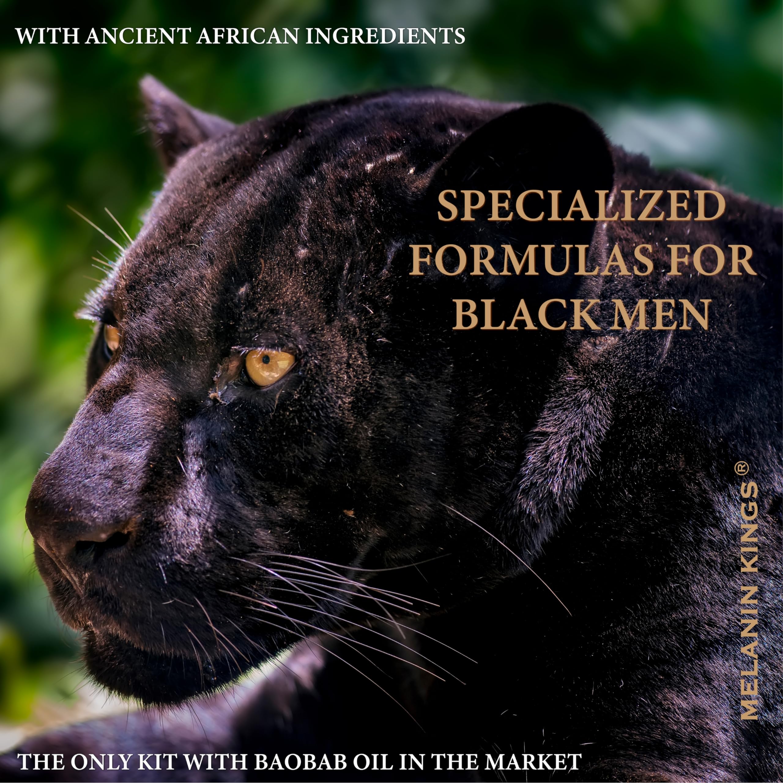 Melanin Kings Beard Grooming Kit - 6 Piece Set with Natural Ingredients, Brown and Kente Pattern