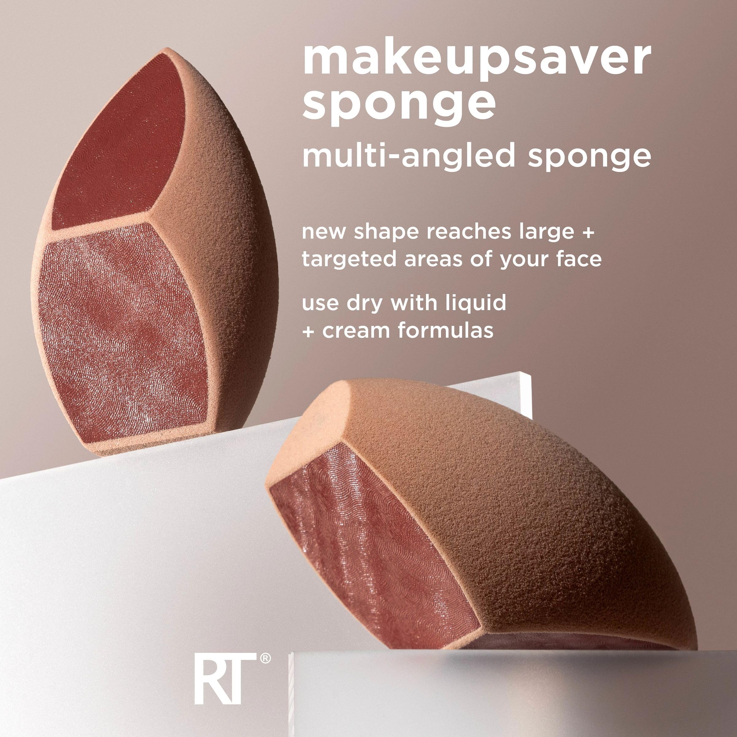 Real Techniques Makeup Blender Sponge ?an, 1 Count, Liquid & Cream Formulations, Reduces Waste, Cruelty-Free, Latex-Free