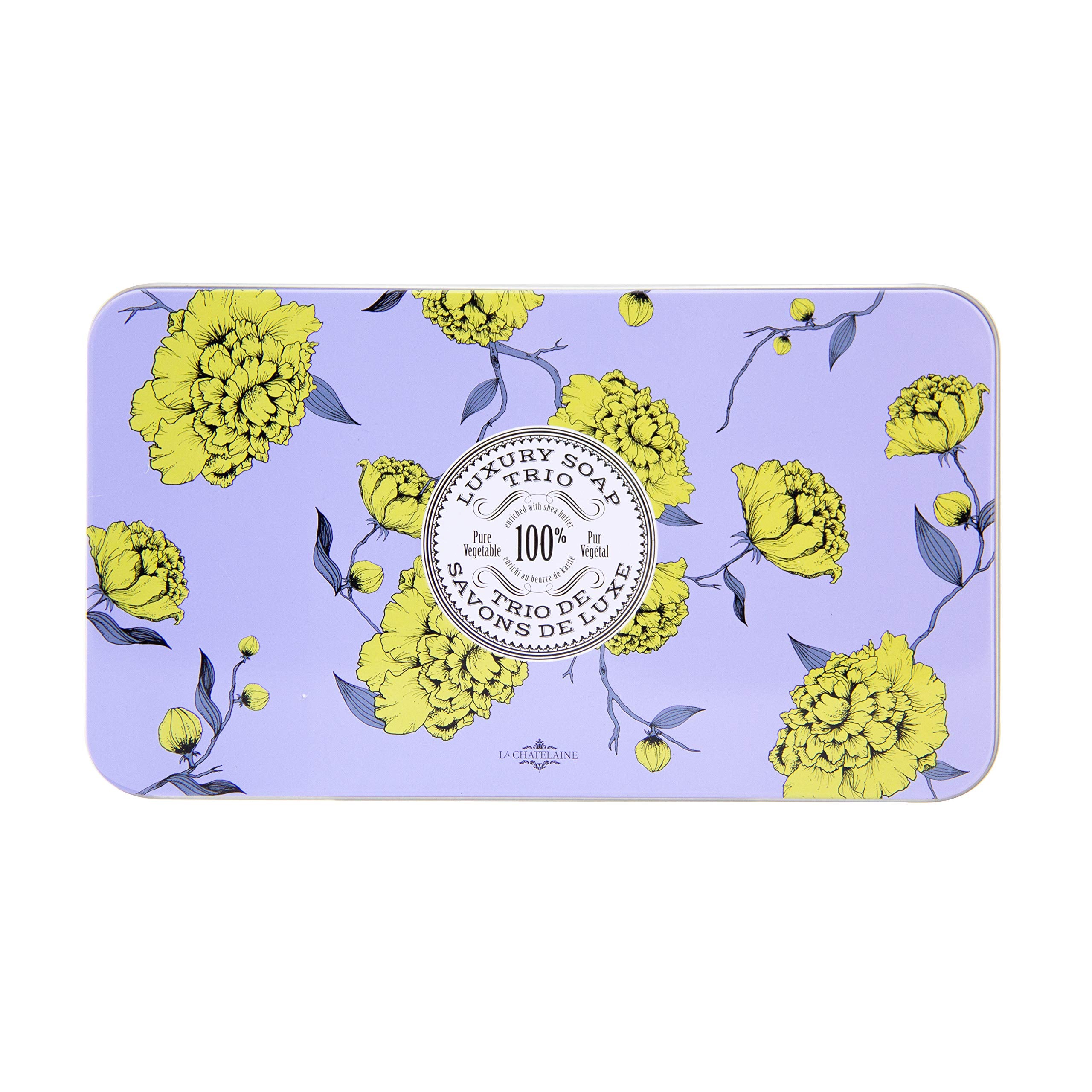 La Chatelaine Luxury Bar Soap Trio Gift Set Tin | Made In France | Natural And Organic | Shea Butter Formula | 3 X 7 Oz / 200G -