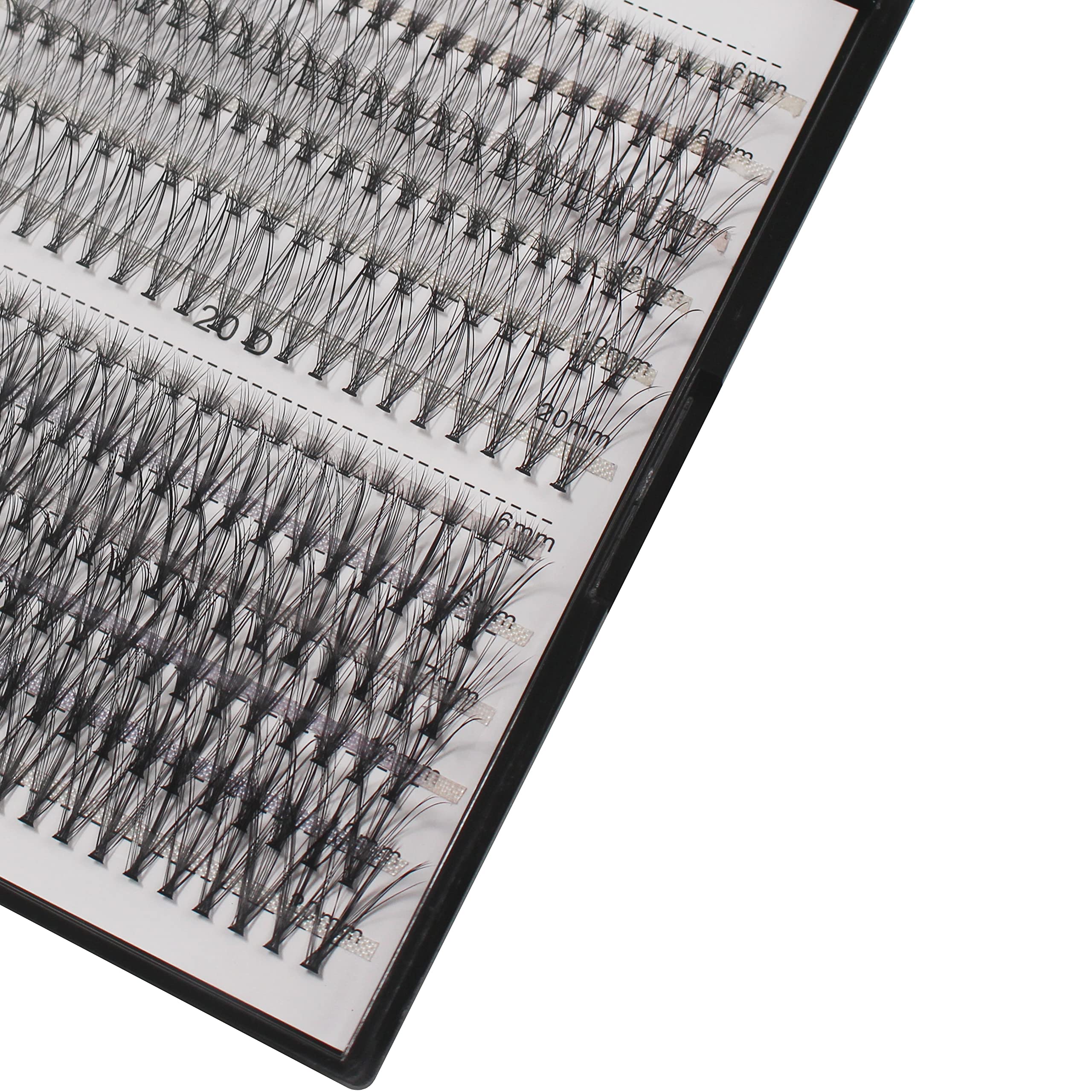 Bodermincer 240Pcs C Curl 10D/20D Cluster Eyelashes Mixed 16/17/18/19/20Mm And Under Eyelashes Mixed Professional Makeup Individ