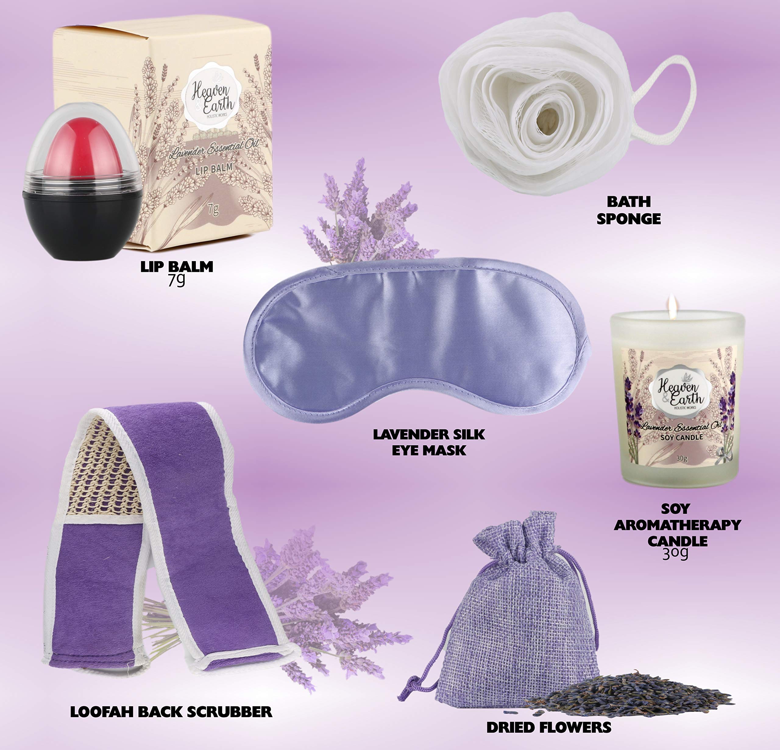 Valentines Gift Baskets for Women Spa Day! Natural Lavender Chamomile Spa Bath Sets for Women Gift Infused with Essential Oils.