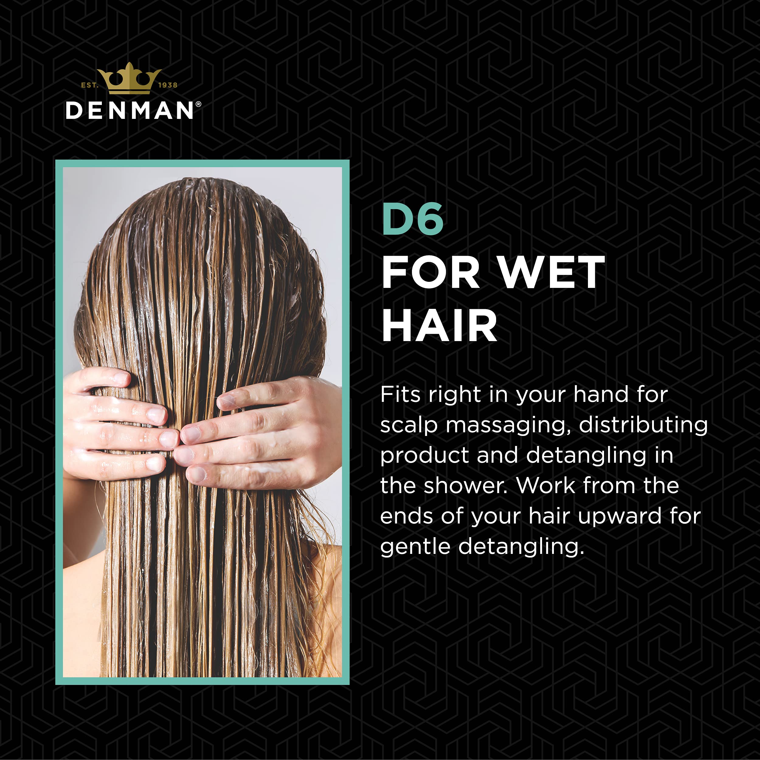 Denman (Purple) Scalp Massager And Detanglinxg Hair Brush For Thick Or Thin Hair, Curly Or Straight Hair - Use In The Shower Or
