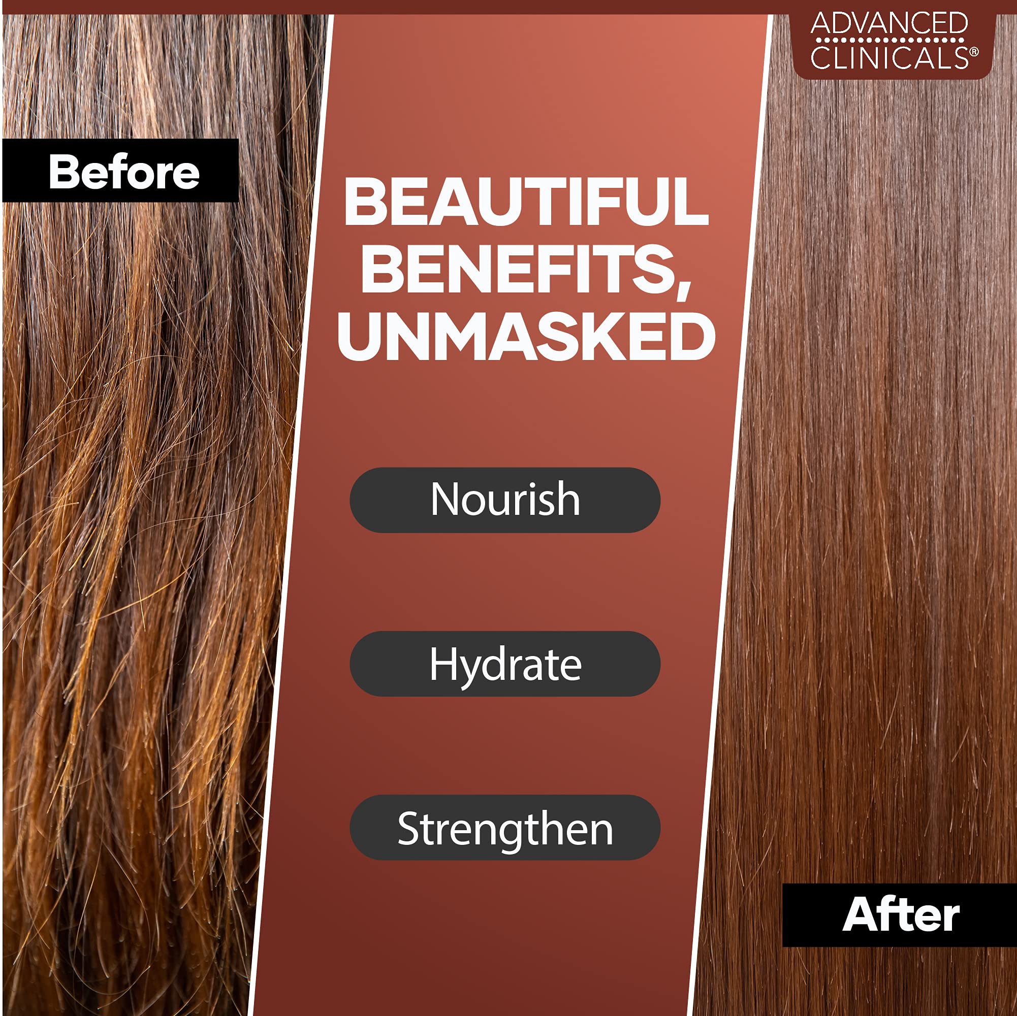 Advanced Clinicals Castor Oil Conditioning Hair Mask Natural Detangler & Hair Treatment W/Jamaican Black Castor Oil, Coconut Oil