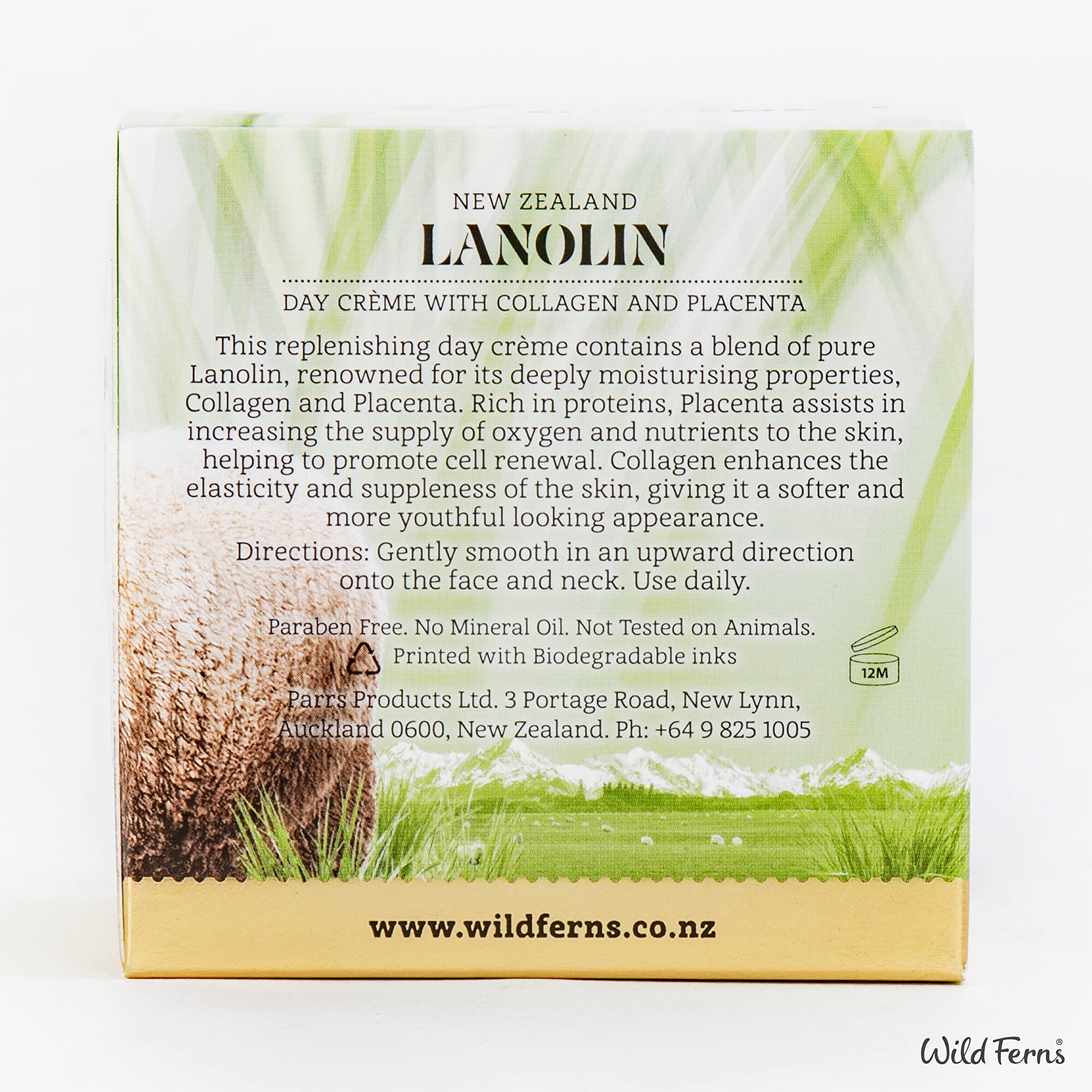 Wild Ferns Lanolin Day Crame With Collagen And Placenta, 98% Natural, 100 Grams