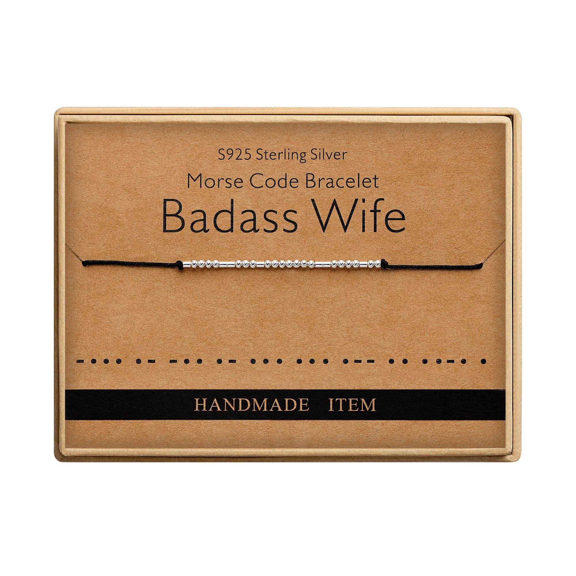 Valentines Day for Women Badass Wife Morse Code Bracelets for Women Birthday Gifts for Wife Funny Gifts for Women