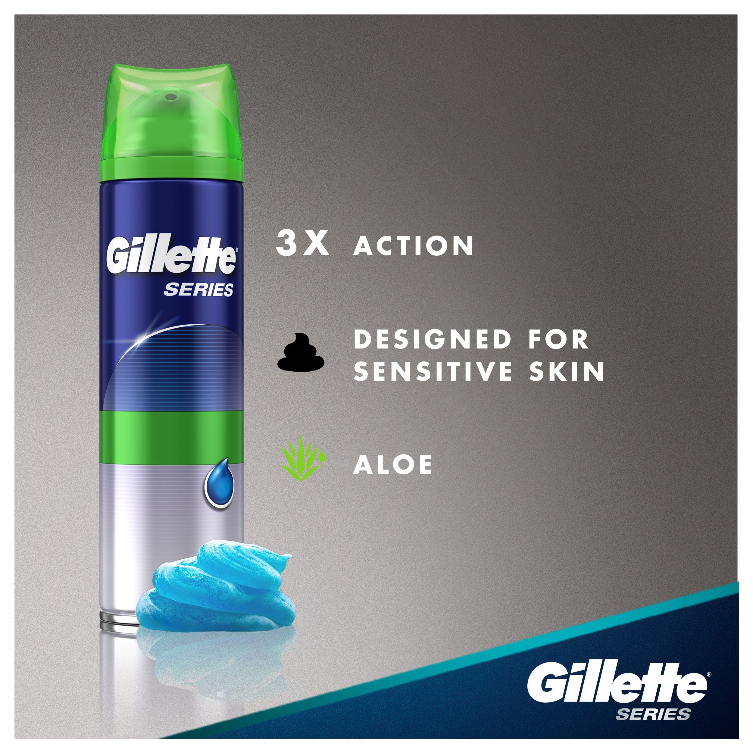 Gillette Series Shaving Gel Sensitive Skin, Multicolor, 7 Oz