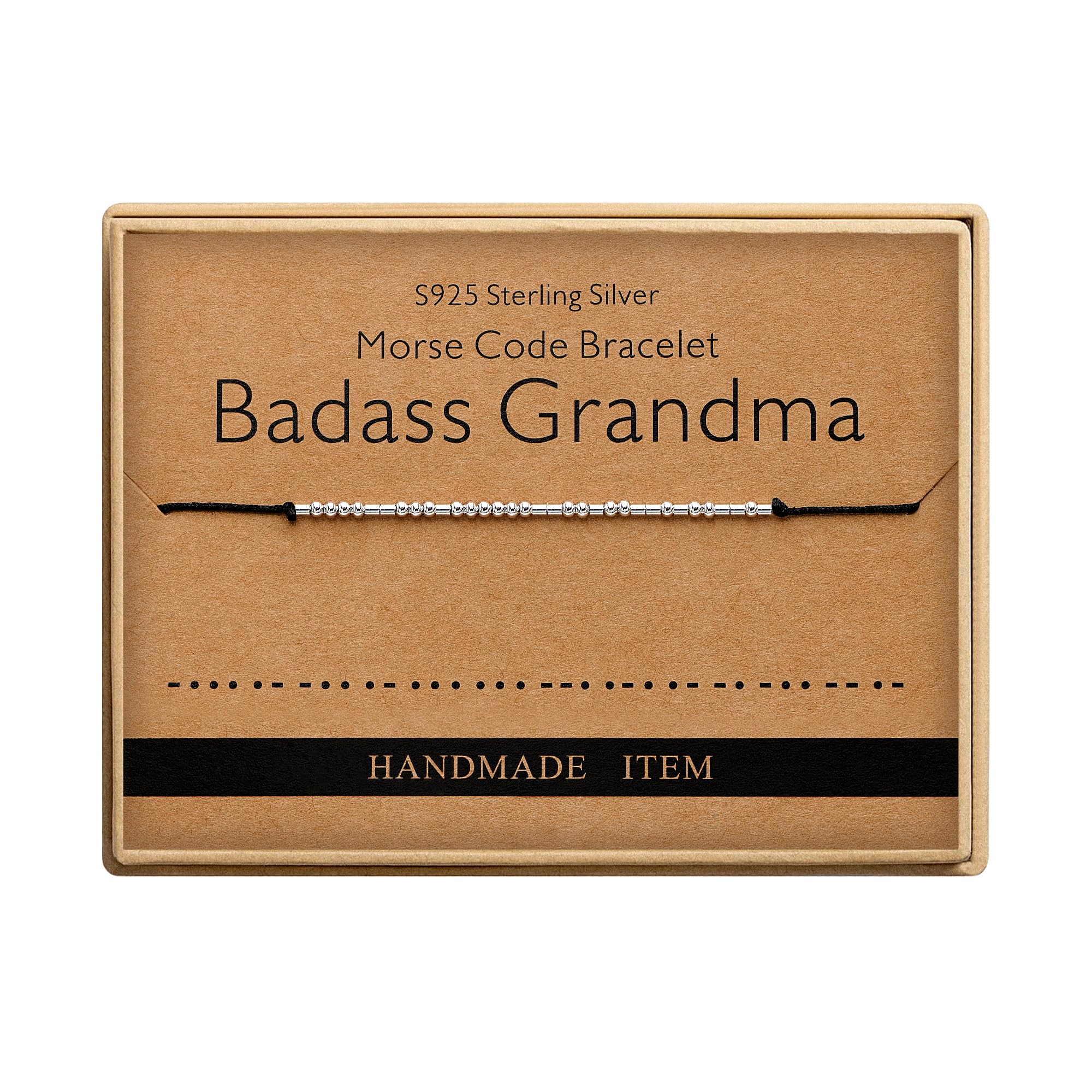 Inspirational Gifts for Women Badass Grandma Morse Code Bracelets Mother's Day Funny Friend Gifts for Women
