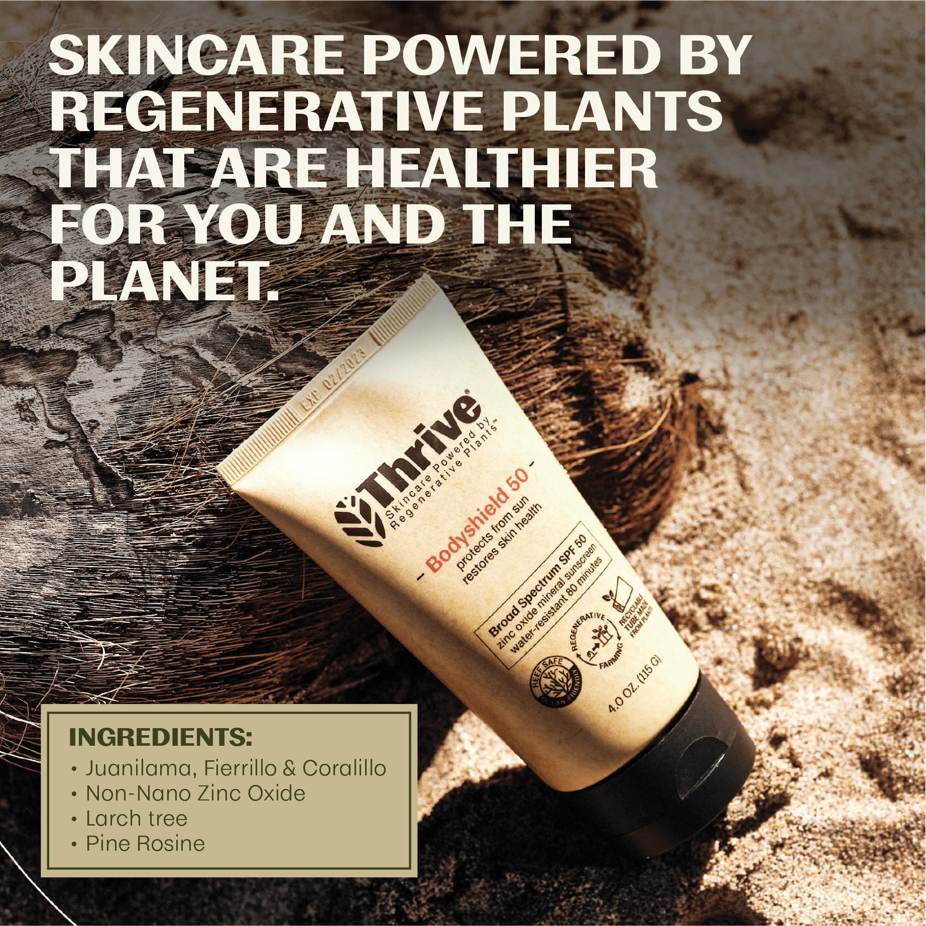 Thrive Reef Safe Sunscreen Spf50 - Hawaii 104 Reef Act Compliant - Mineral Sunscreen Non-Nano Zinc Oxide - Vegan, (5.8 Oz (Pack