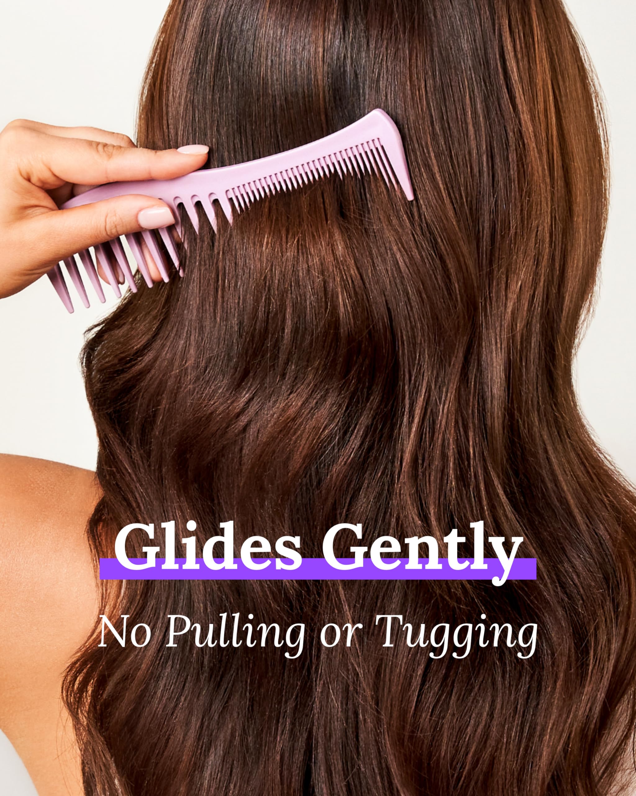 Detangling Hair Comb For Women - 2-Sided Gentle Styling Comb With Wide And Fine Teeth - Conditioning And Detangling Comb For Thi