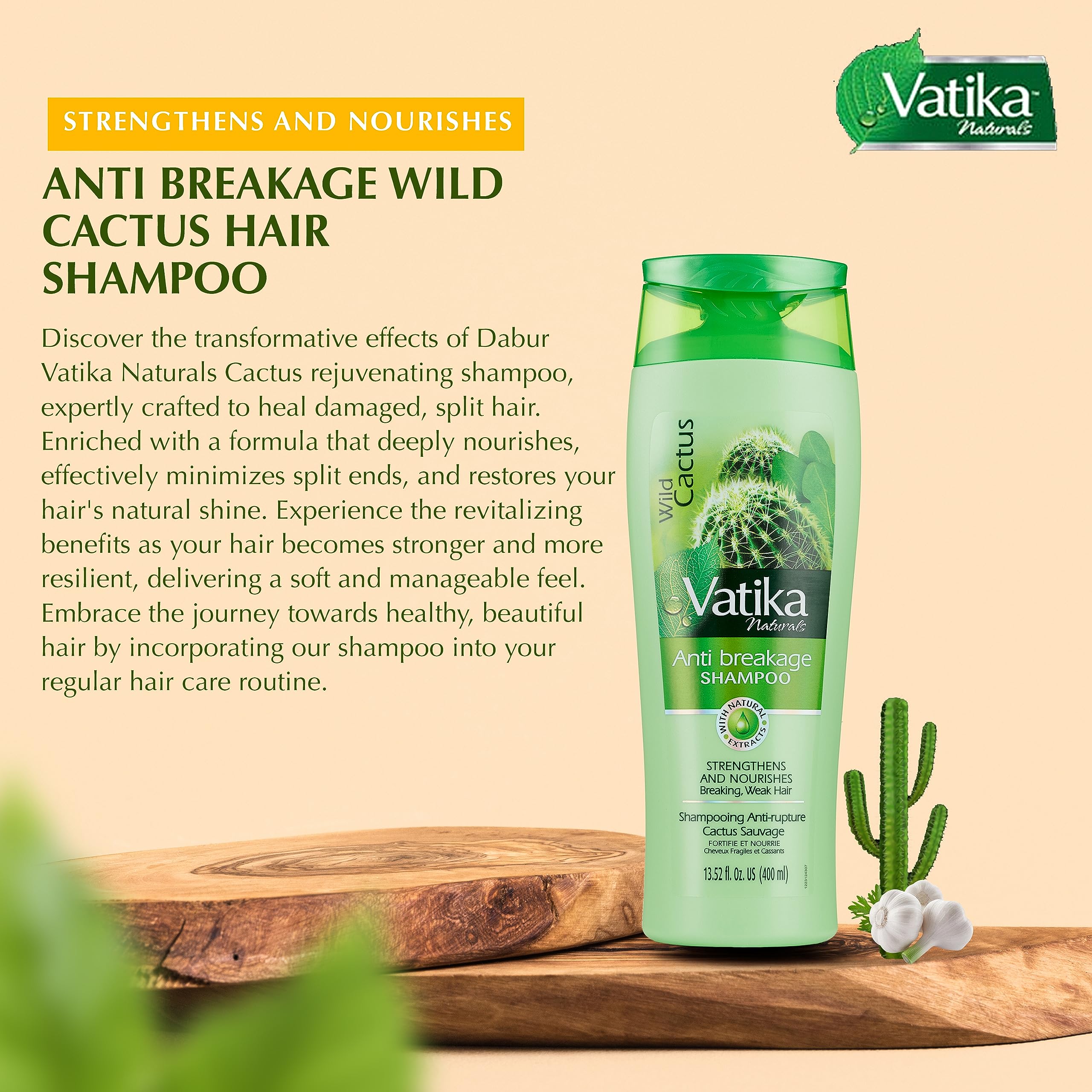 Dabur Vatika Wild Cactus Shampoo 400mL