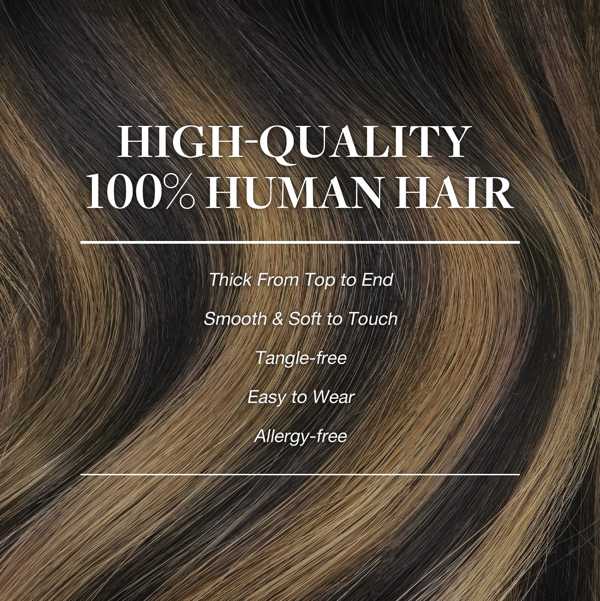 GOO GOO Clip in Hair Extensions Real Human Hair, 12inch 85g 7Pcs, 1B/6/1B Balayage Natural Black to Chestnut Brown, Remy Human H