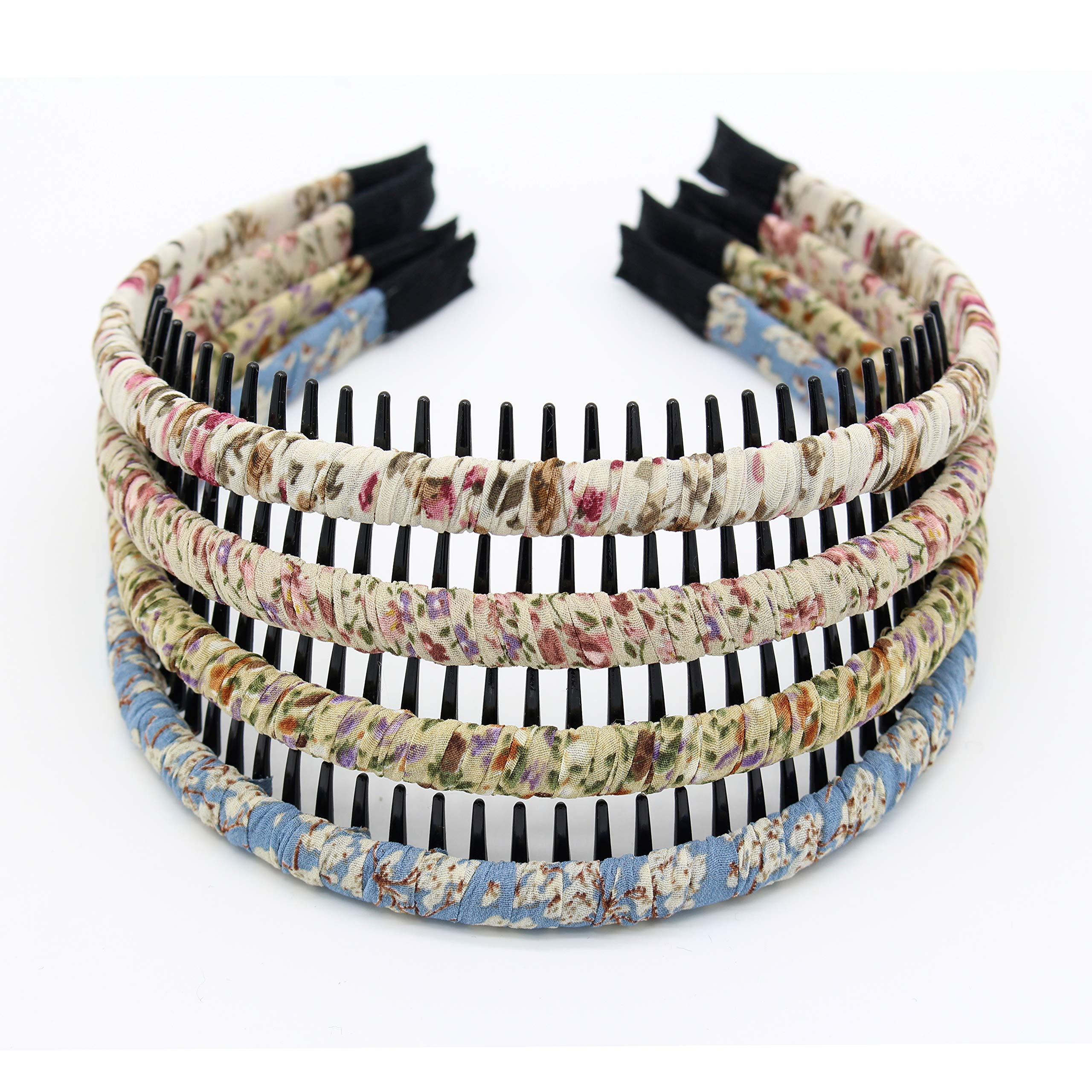 JOBAND Fashion Comfy Short Headband - Non-Slip Hair Hoop Teeth Comb Hairband for Women & Girls (4 Colors)