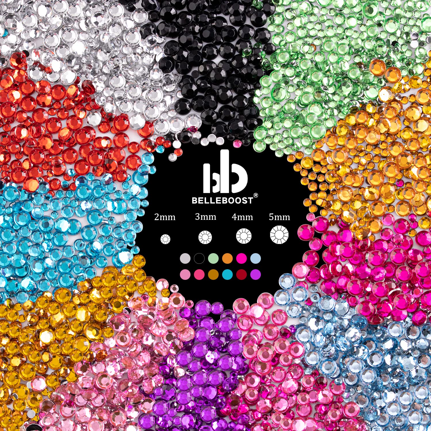 Flat Back Rhinestone Kits colorful Rhinestonescrystal ABTransparent White gems With Quick Dry Makeup gluePicker PencilTweezer Fo