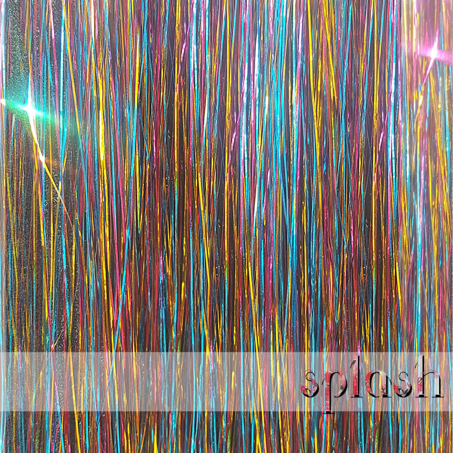 20 Hair Tinsel 100 Strands - Shiny Rainbow