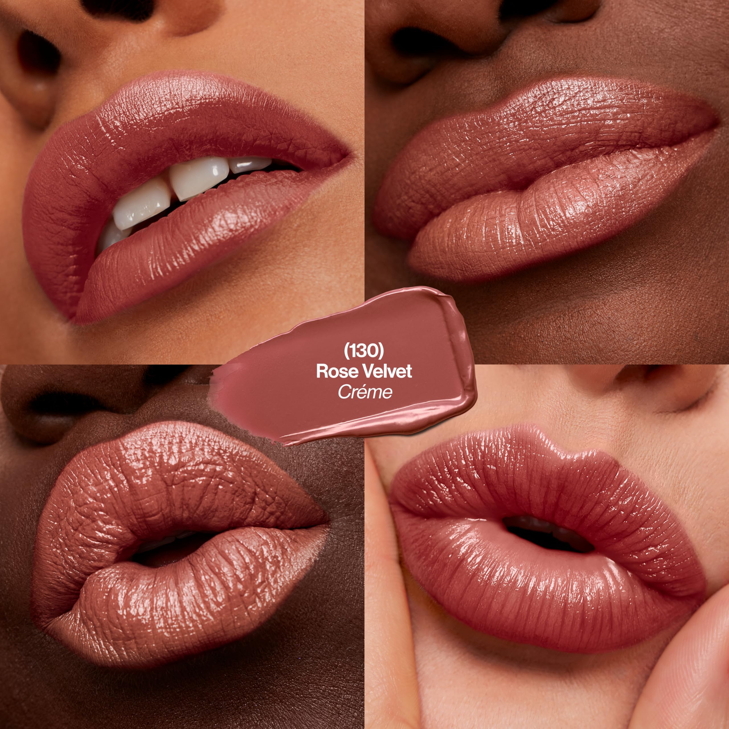 REVLON Super Lustrous Lipstick, Creamy Formula, 0.15 oz, Rose Velvet (130) - Moisturized Feel for Soft, Fuller-Looking Lips