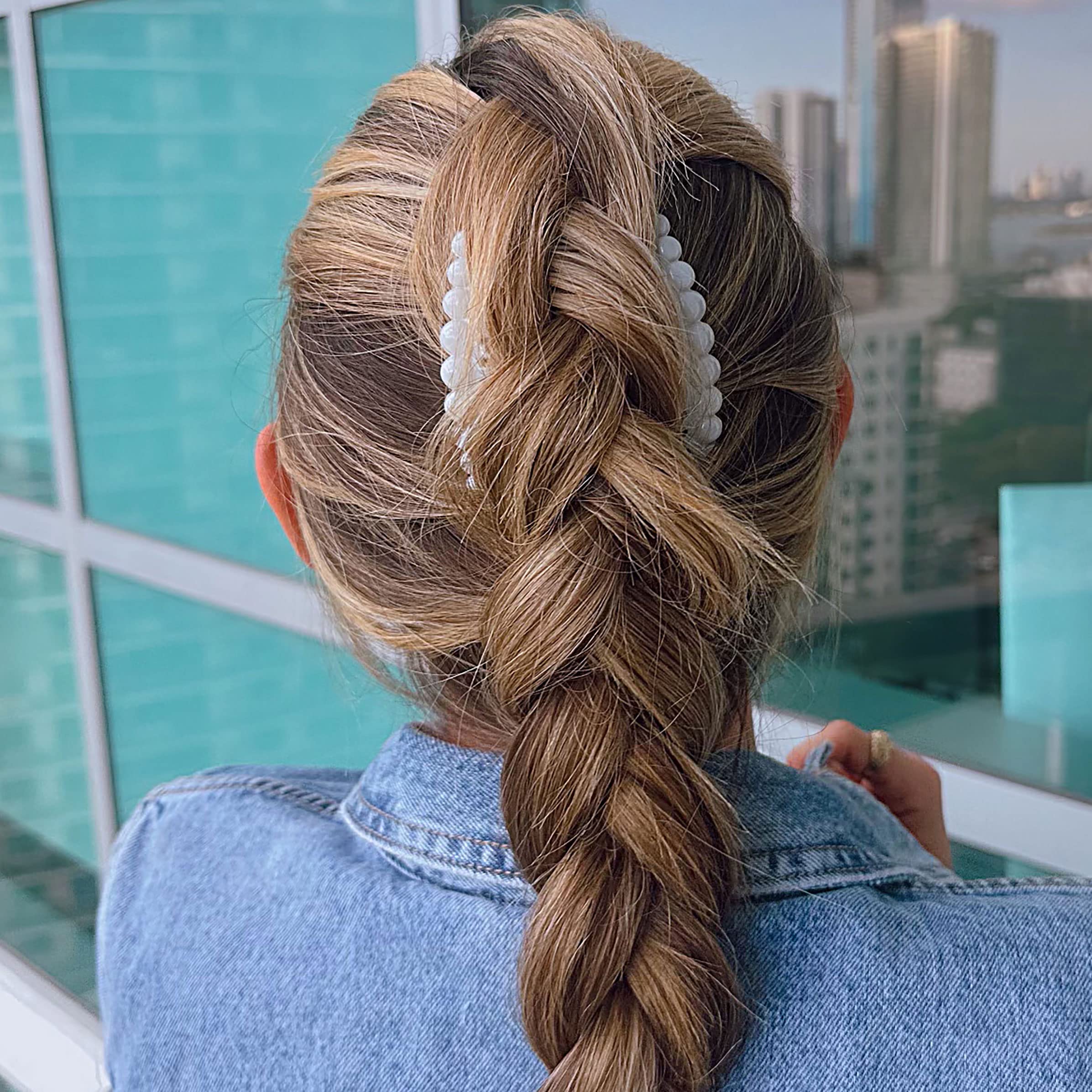 Camila French Hair Side Comb CP2900-2, Small, White, Strong Hold Cellulose Acetate Hair Clip for Women Bun Chignon Up-Do Accessories