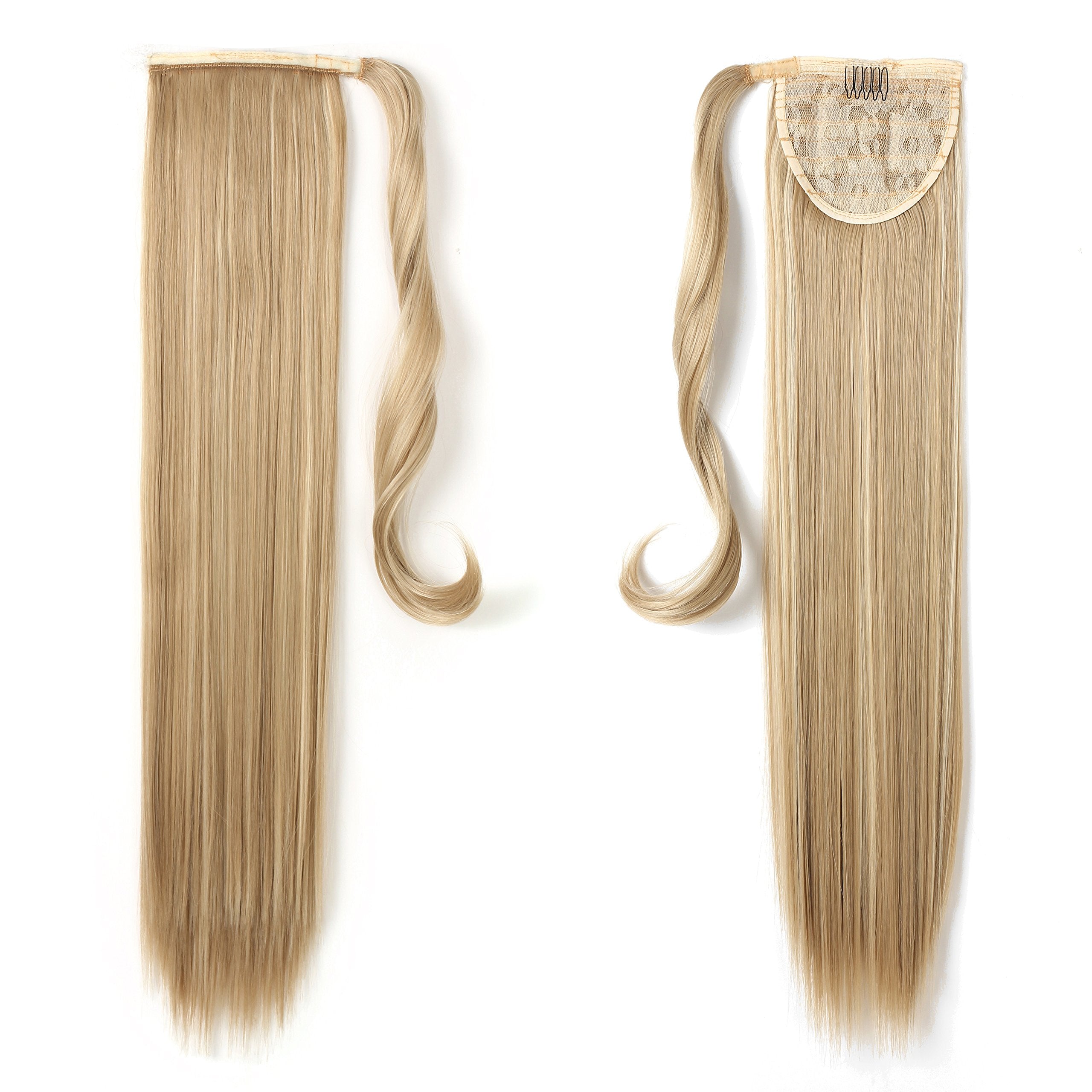 Onedor 24'' Straight Wrap Around Ponytail Extension for Women. Premium Synthetic Fiber 120g-130g (16H613)
