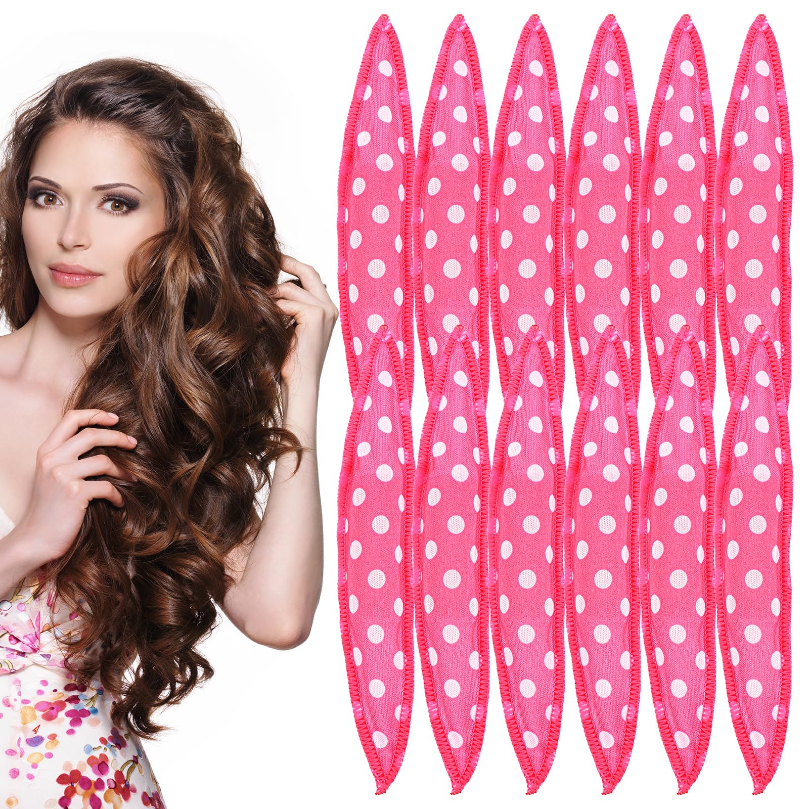 Classicseali 12Pcs Pillow Rollers for Long Hair,Satin Soft Hair Rollers