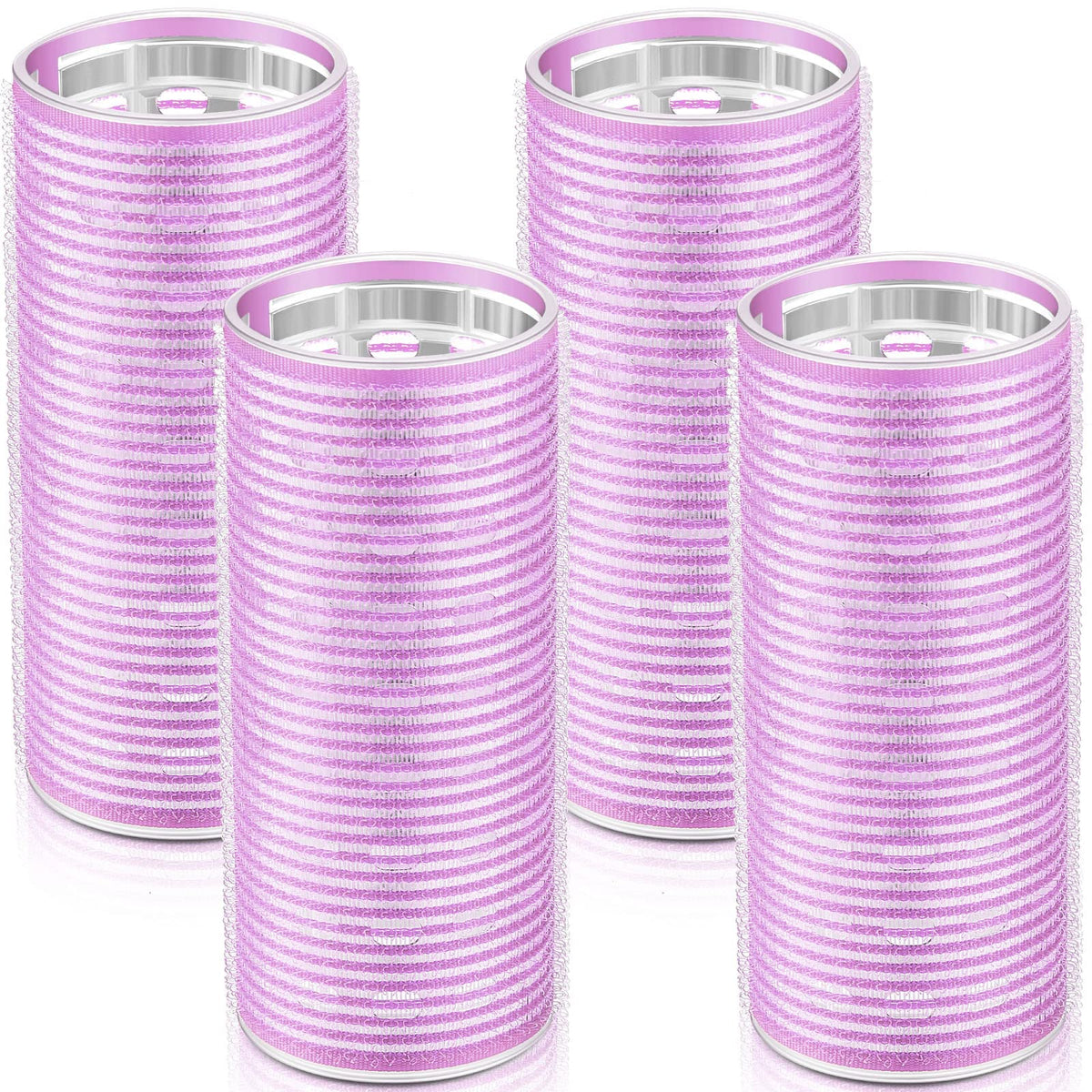4 Pieces Hair Rollers Self Grip Roller Bangs Aluminium Core Curler Roller Hairdressing Curler for Long Hair Bang Roller Women Ha