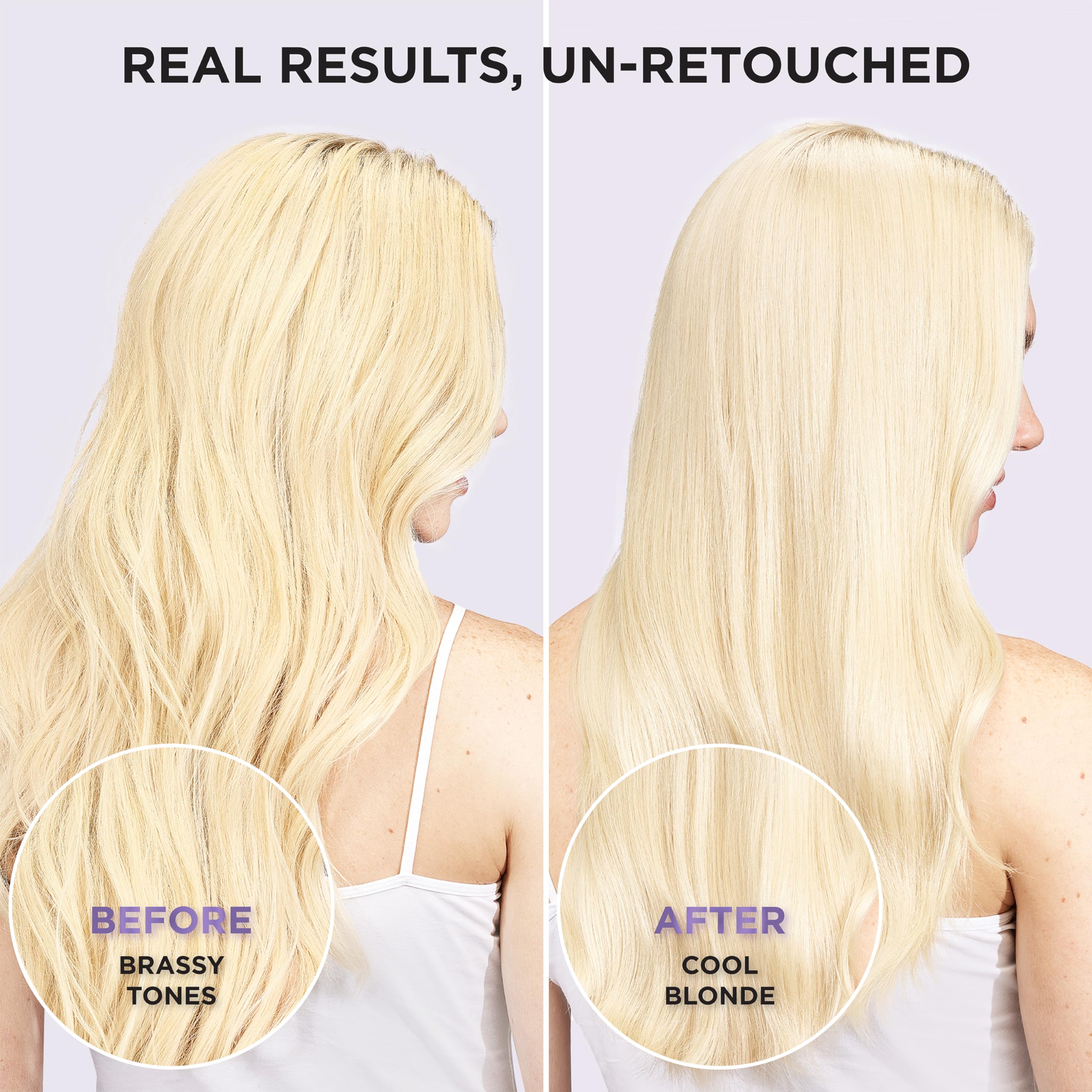 LOreal Paris Sulfate Free Brass Toning Purple Shampoo for Blonde, Bleached, Silver, or Brown Highlighted Hair, EverPure, 6.8 Fl