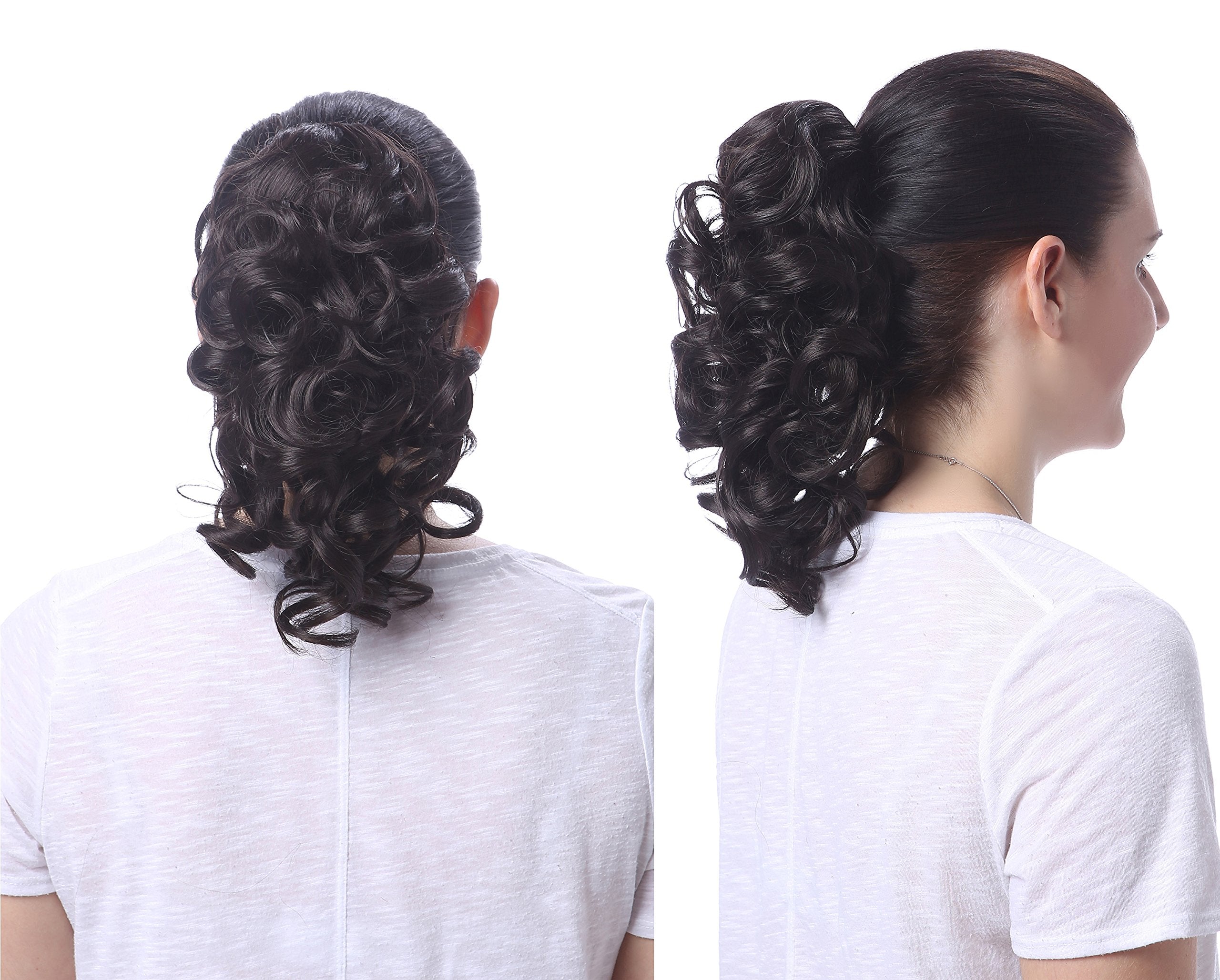 Onedor 12'' Synthetic Fiber Natural Textured Curly Ponytail Clip In/On Hair Extension Hairpiece (24H613)