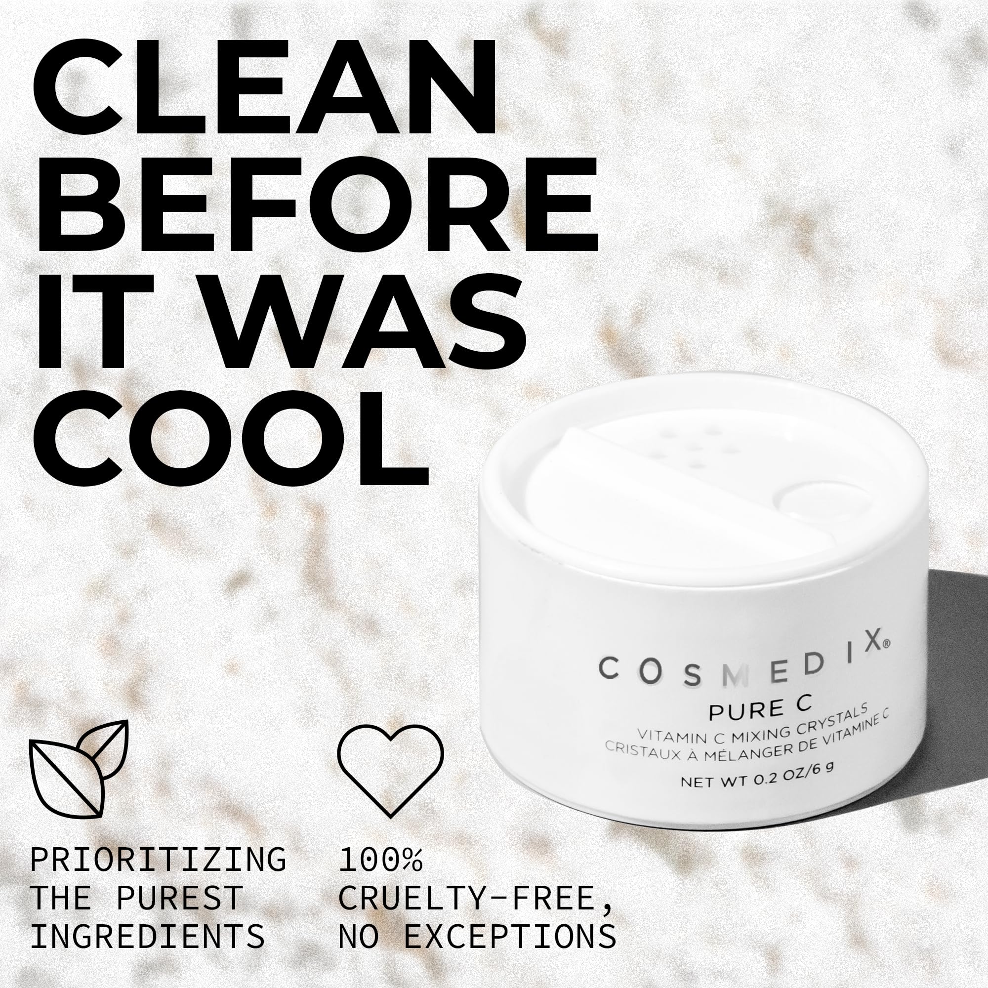 Cosmedix Pure C Vitamin C Mixing Crystals - Pure Vitamin C Face Powder - Boost Other Facial Skin Care Products - Anti Aging, Ant