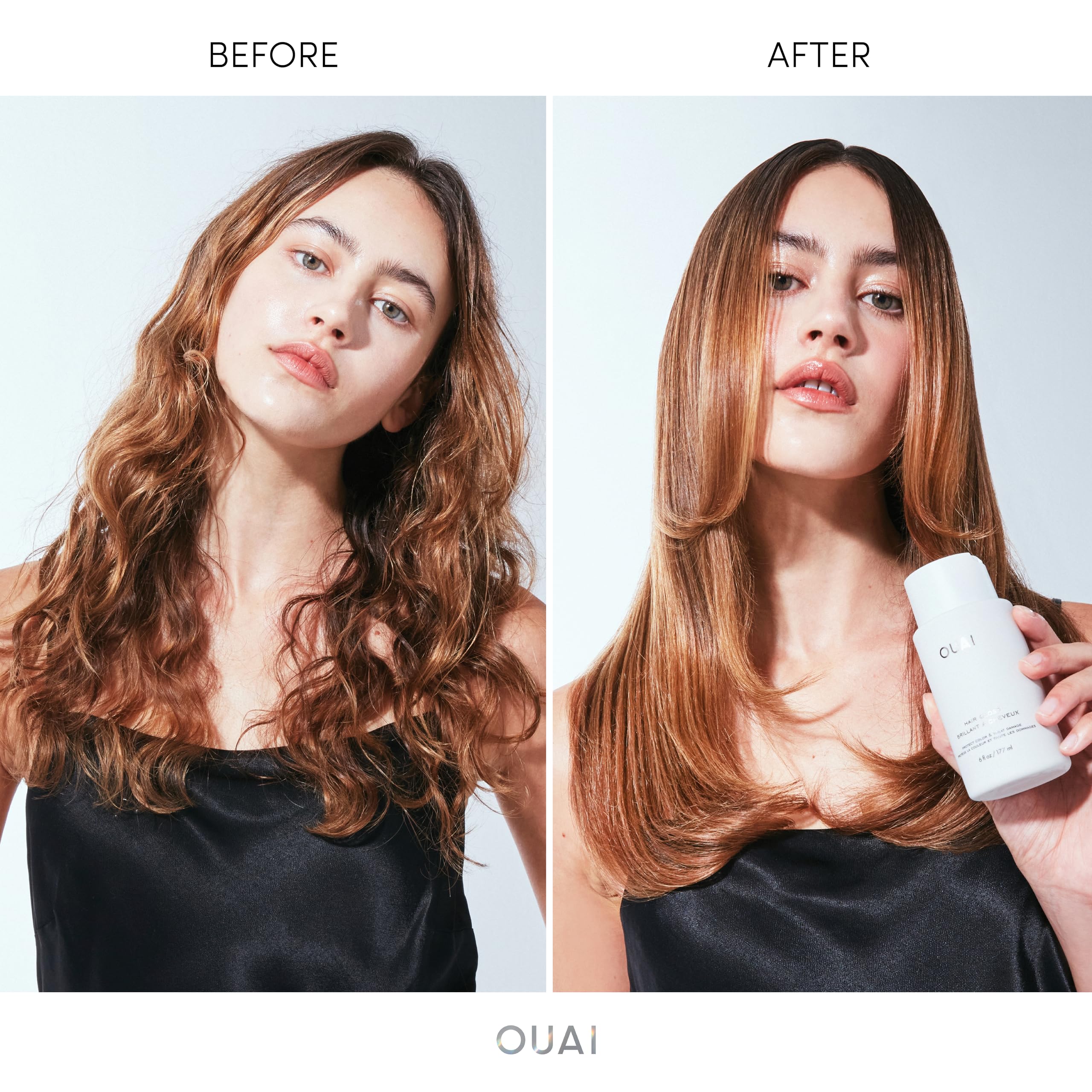 Ouai Hair Gloss - In-Shower Shiny Hair Treatment With Frizz Control - Heat Protectant Hair Glaze Infused With Hyaluronic Acid, R