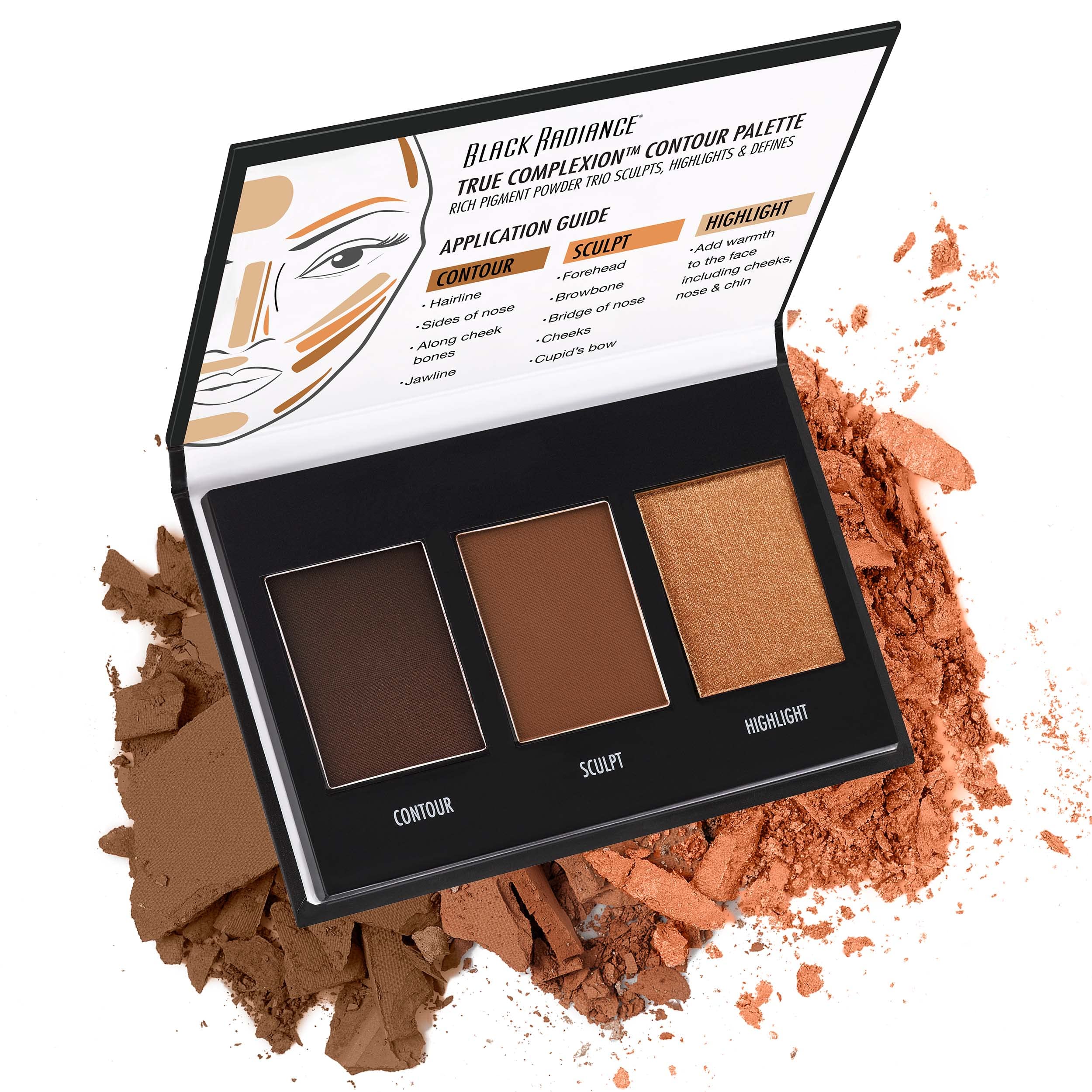 Black Radiance True Complexion Contour Palette, Dark To Deep