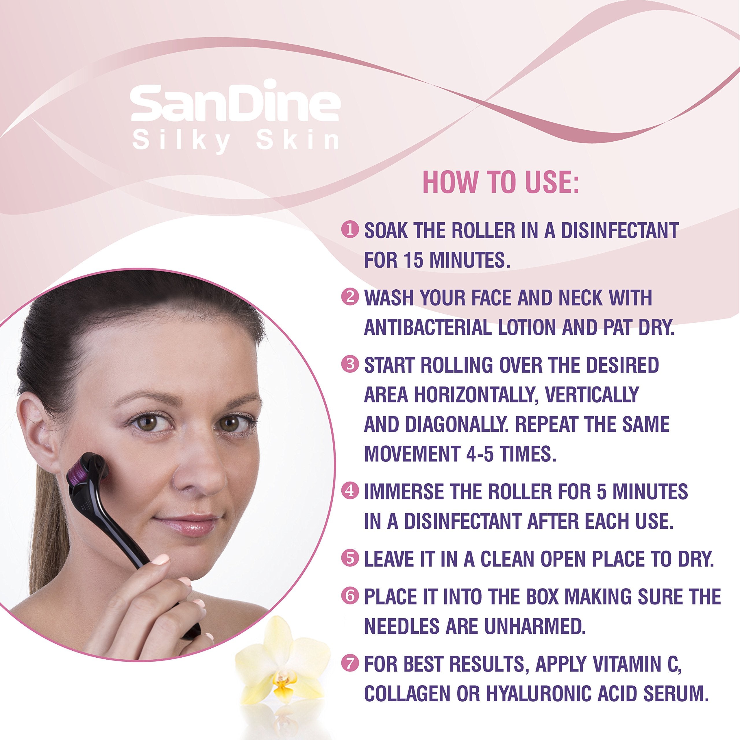 Microneedle Skin Roller - 540 Micro Needle Skin Care System - Ideal to Keep Your Skin Young and Radiant - Titanium for Silky Smo