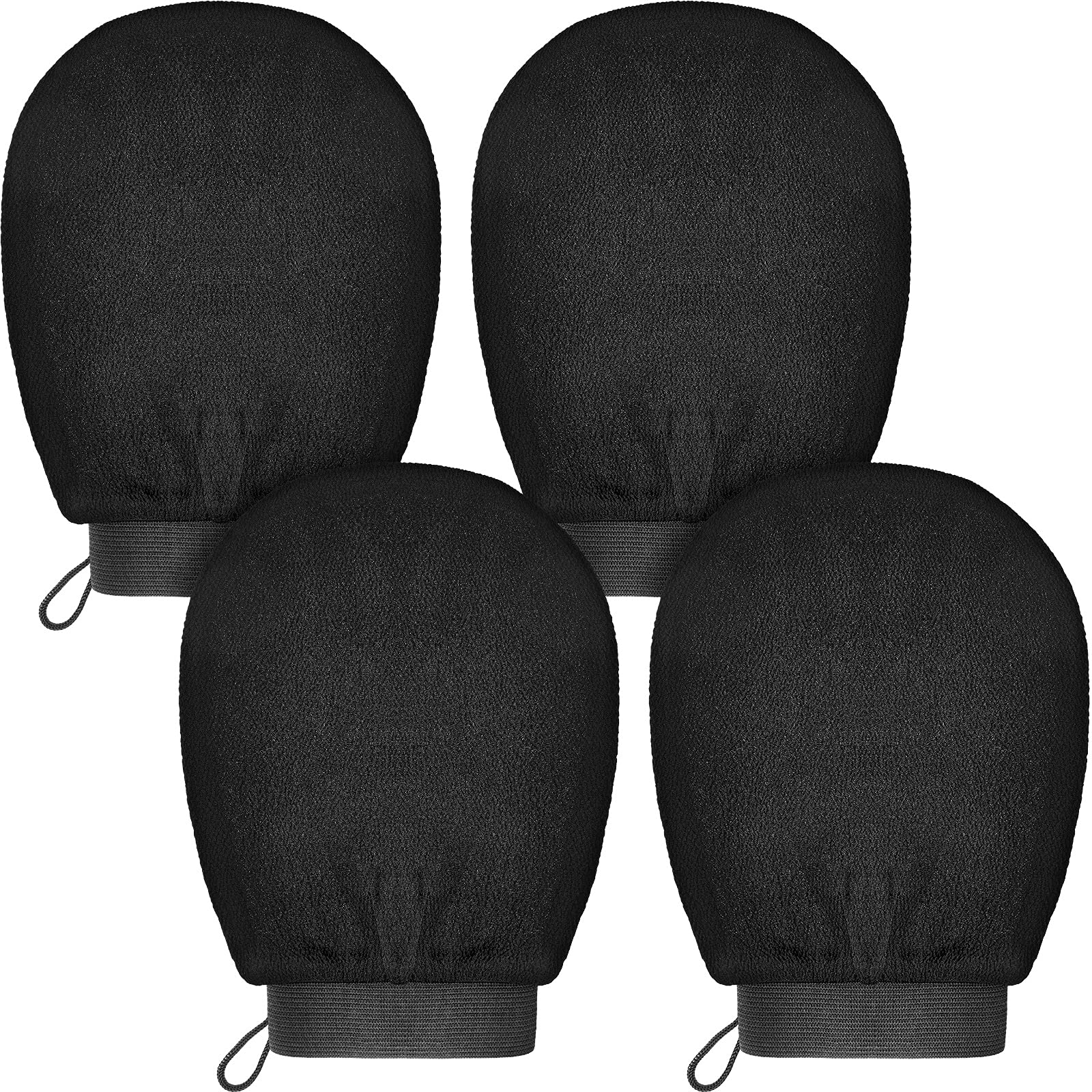 Tatuo 4 Pieces Exfoliating Gloves Korean Exfoliating Mitts Remove Tan Exfoliating Scrubber For Body Visibly Lift Away Dead Skin