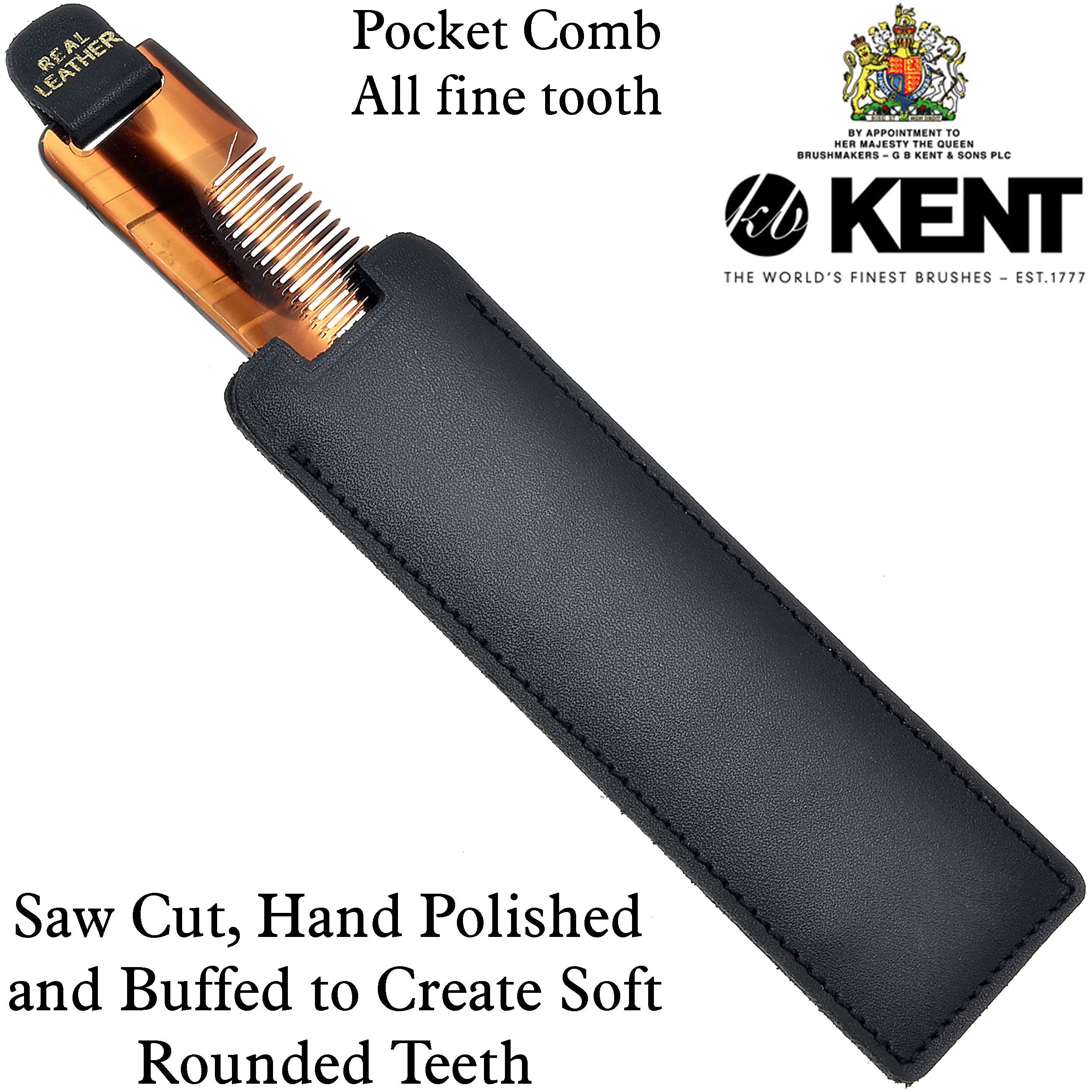 Kent NU22 Handmade Pocket Comb for Men, All Fine Tooth Hair Comb Straightener for Everyday Grooming Styling Hair, Beard and Must